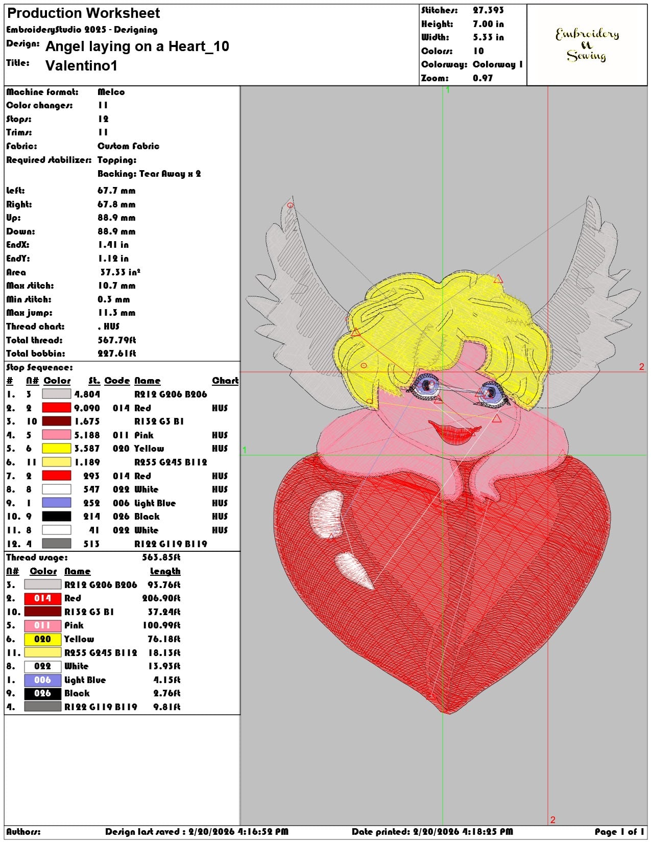Angel laying on a Heart  - Elegant embroidery design file - instant download — view 3
