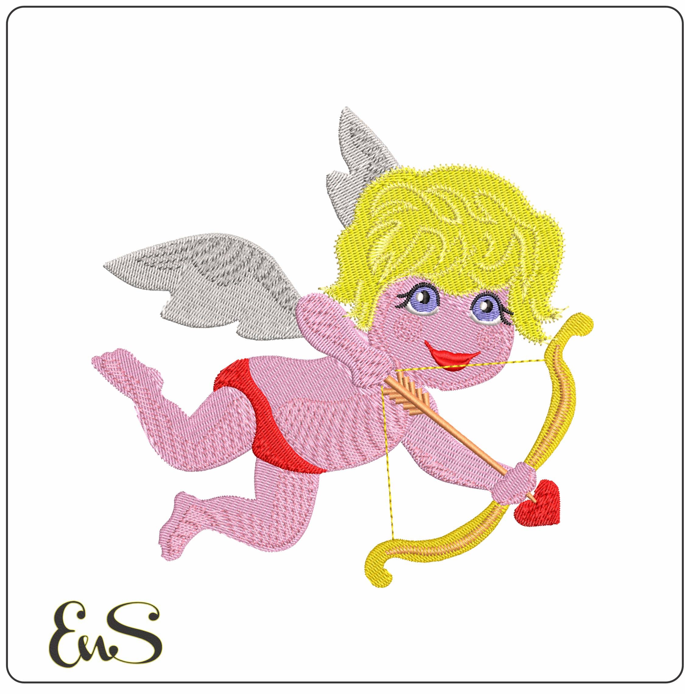 Angel Shooting Arrow  - Elegant embroidery design file - instant download