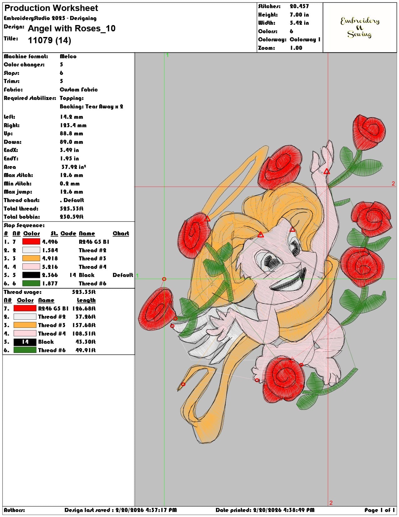 Angel with Roses  - Elegant embroidery design file - instant download — view 3