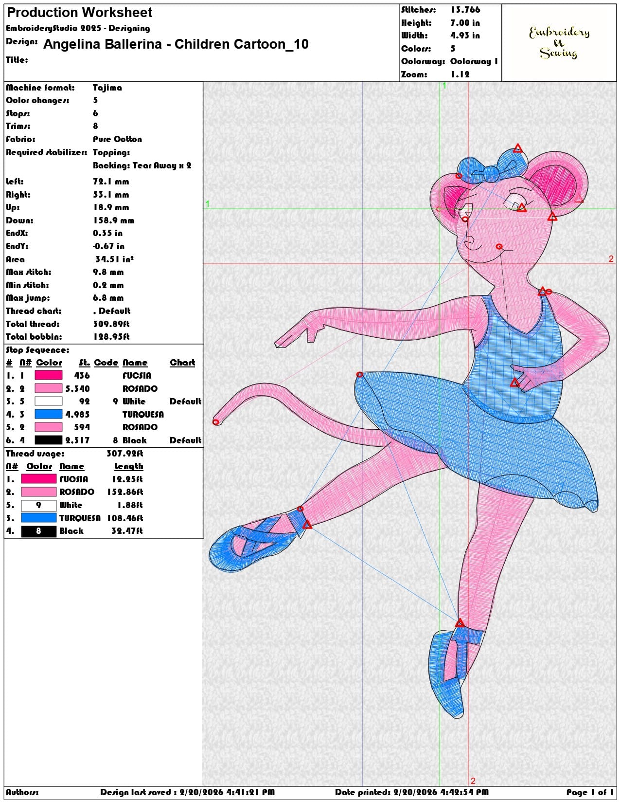 Angelina Ballerina Children Cartoon  - Elegant embroidery design file - instant download — view 3