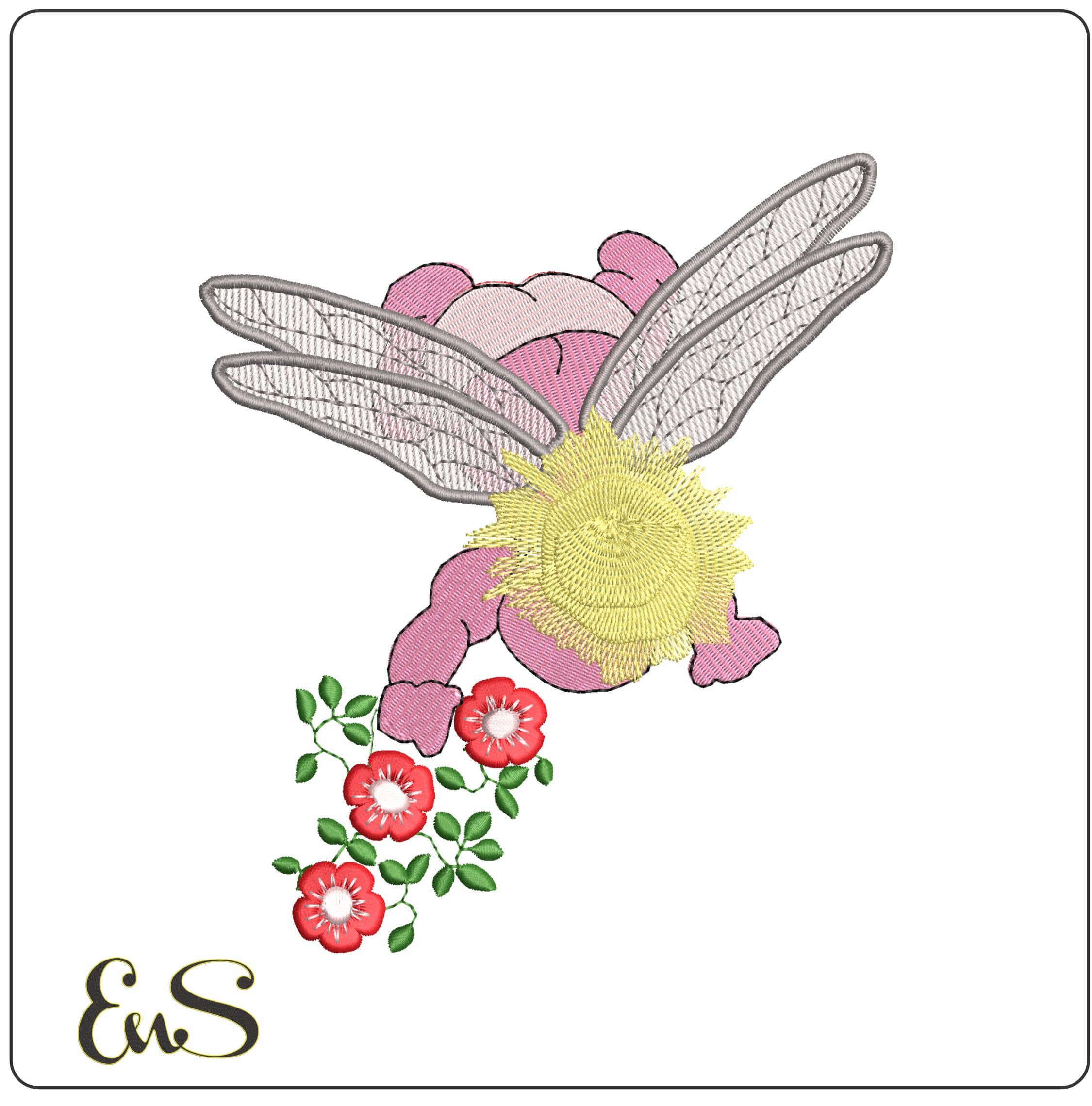 Archie Angel  - Elegant embroidery design file - instant download
