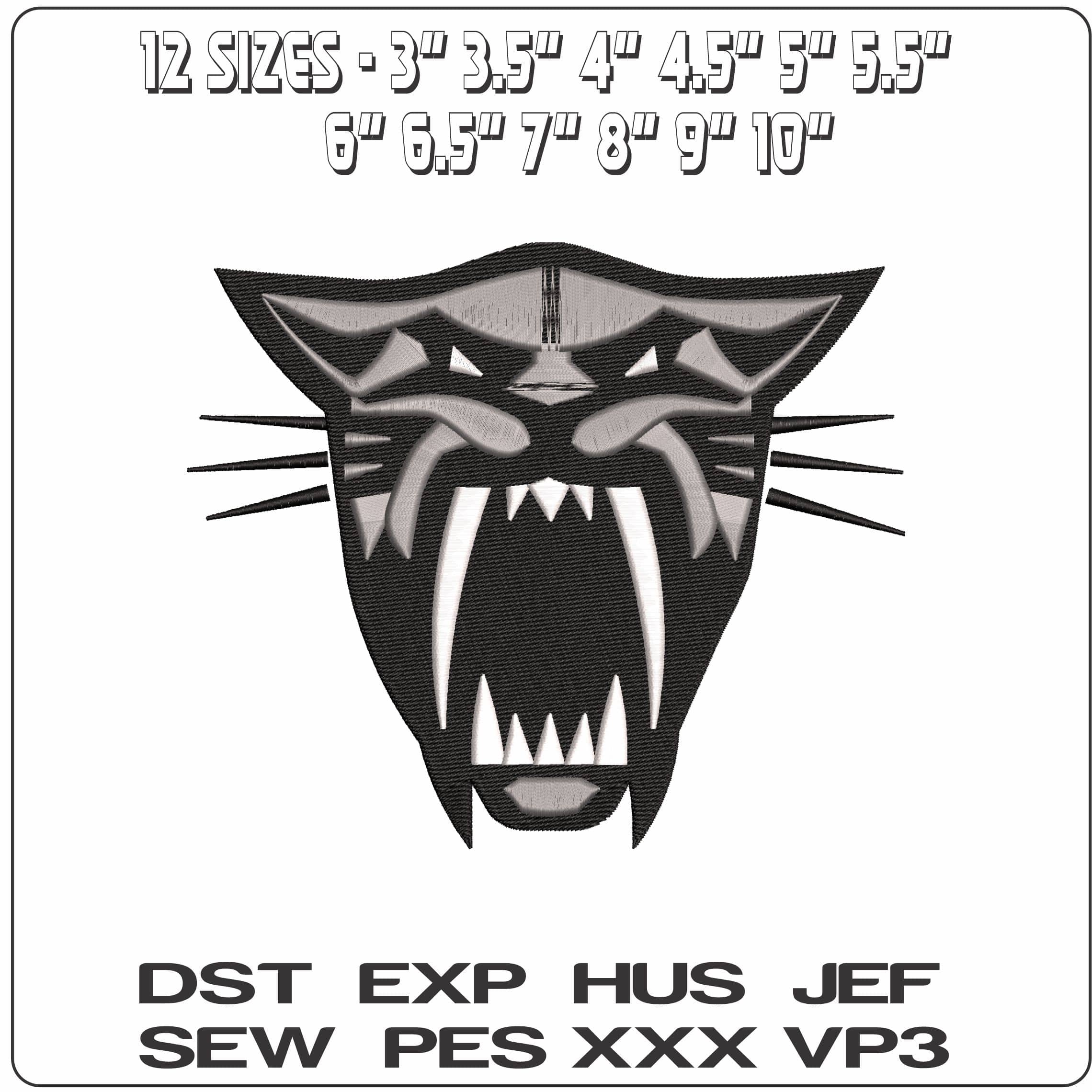 Arcticat Snarl  - Elegant embroidery design file - instant download — view 2