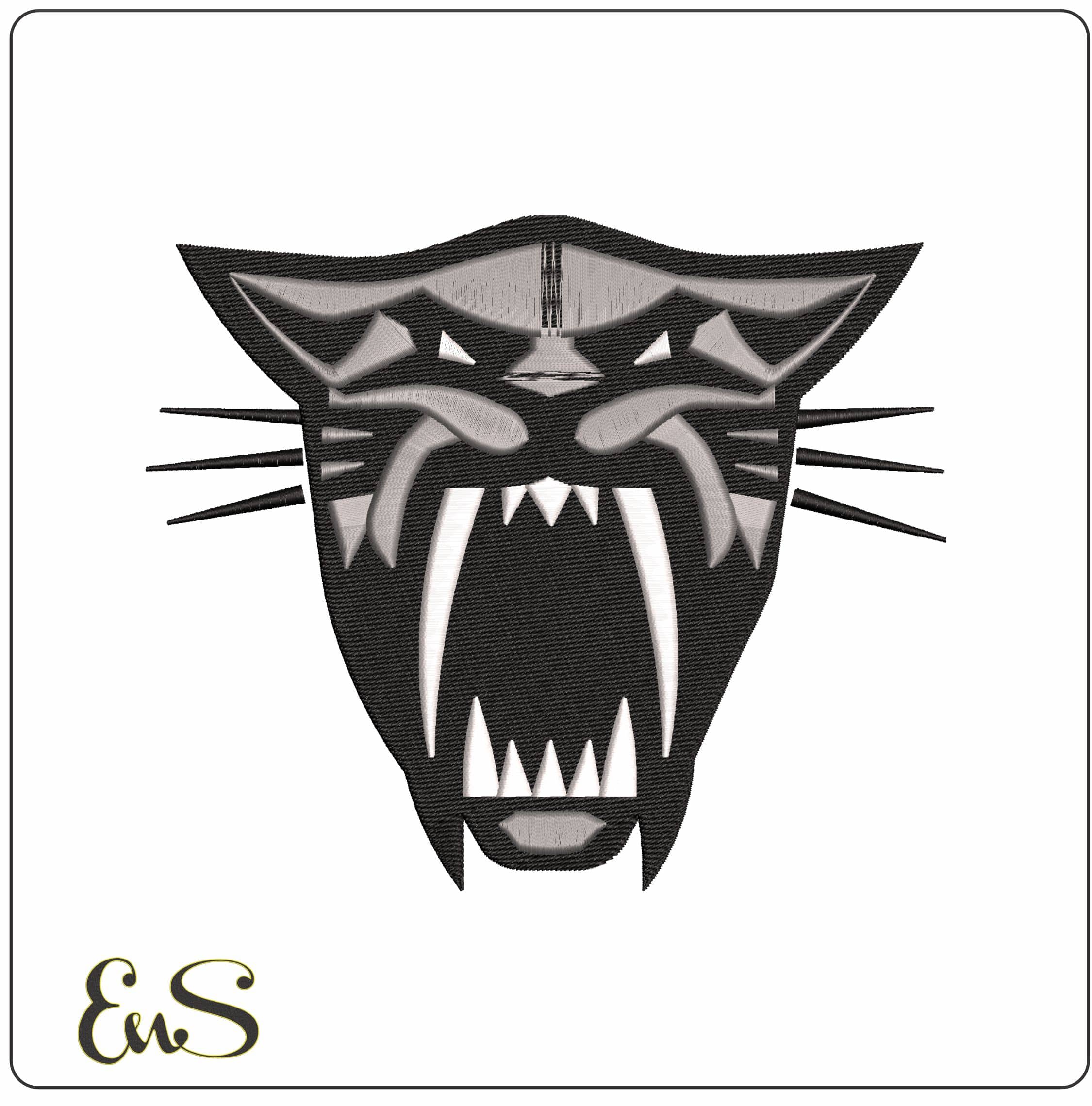 Arcticat Snarl  - Elegant embroidery design file - instant download