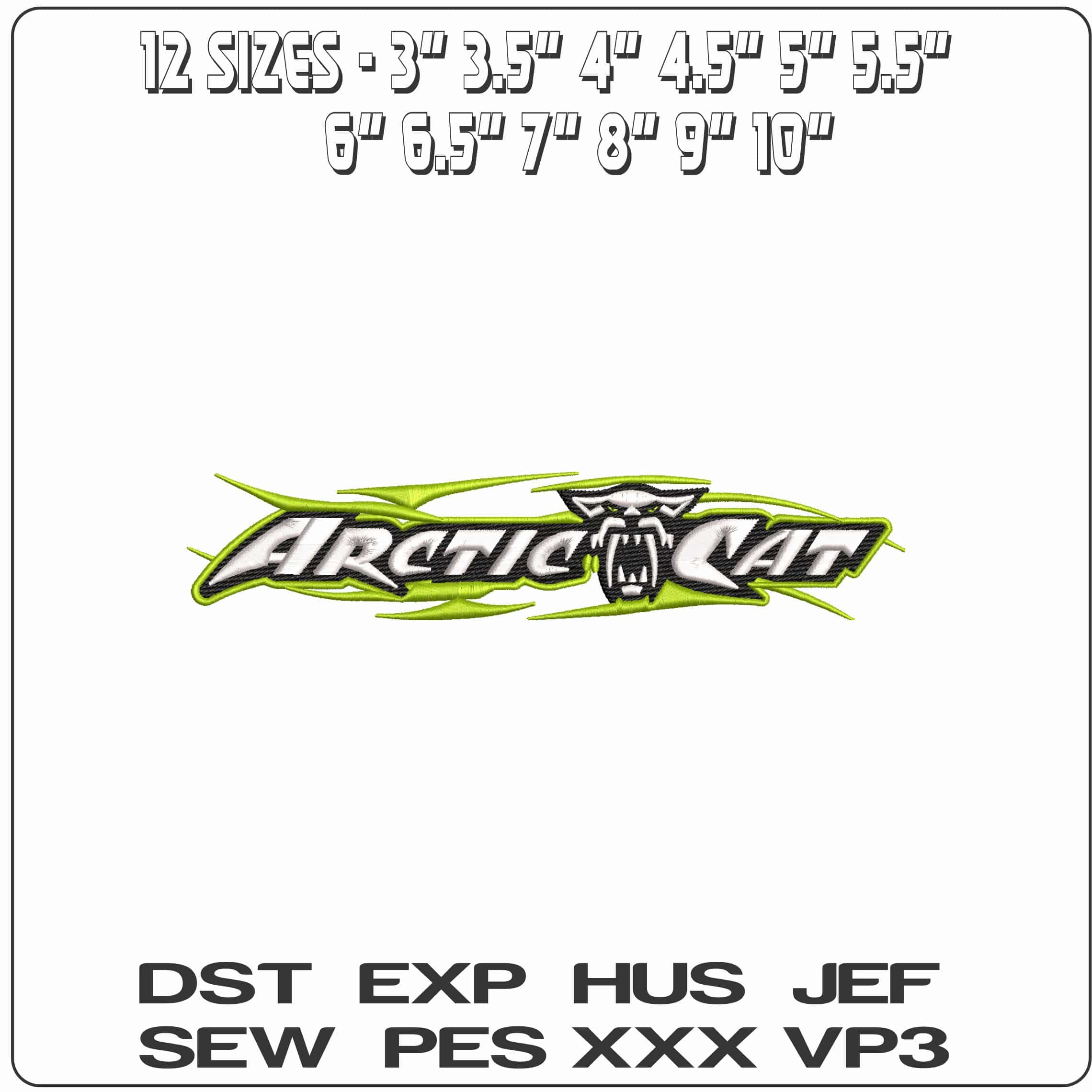 Arcticcat Snarl  - Elegant embroidery design file - instant download — view 2