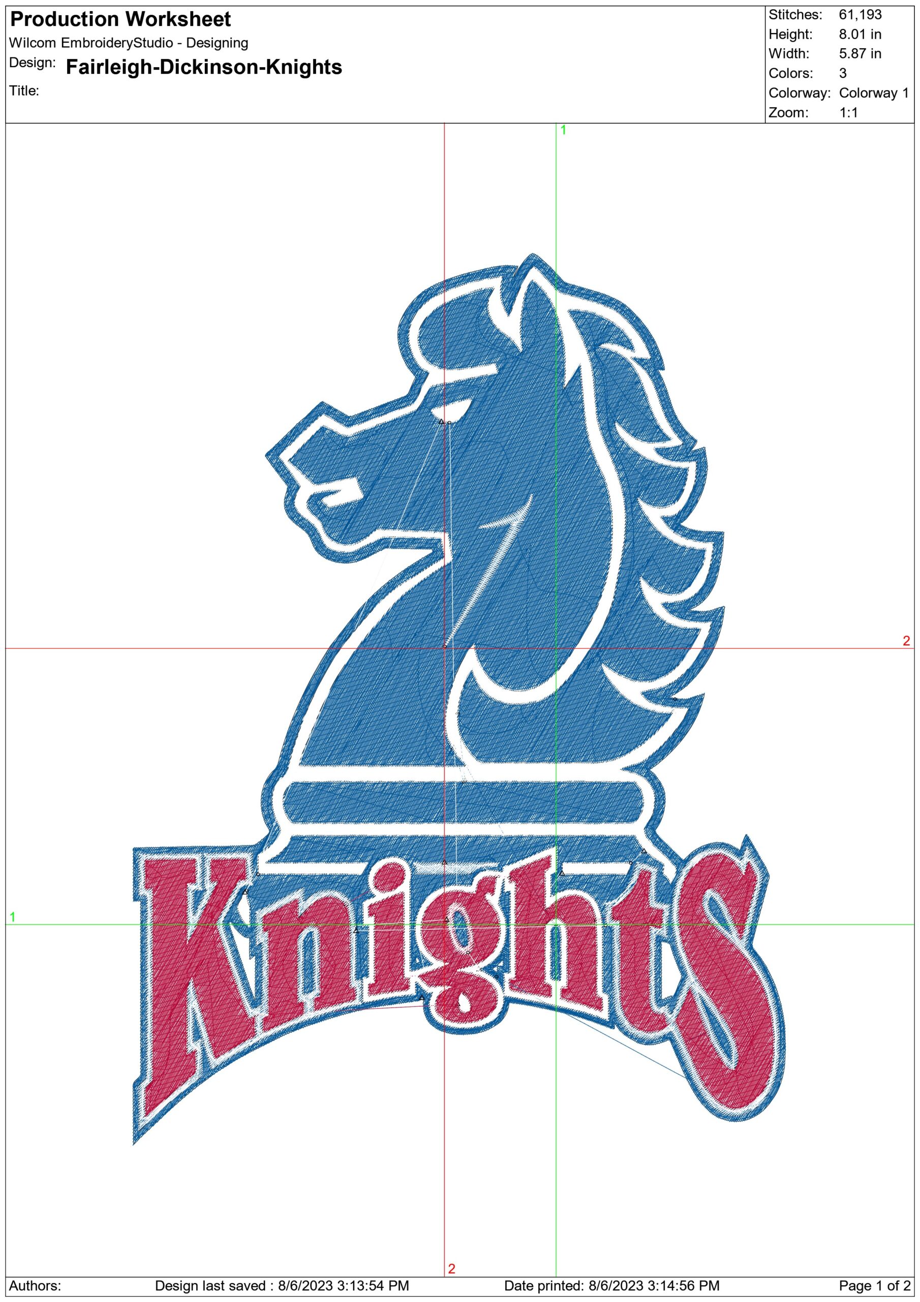 Fairleigh Dickinson Knights embroidery design - Fairleigh Dickinson University embroidery machine pattern embroidery file instant downloady) — view 2