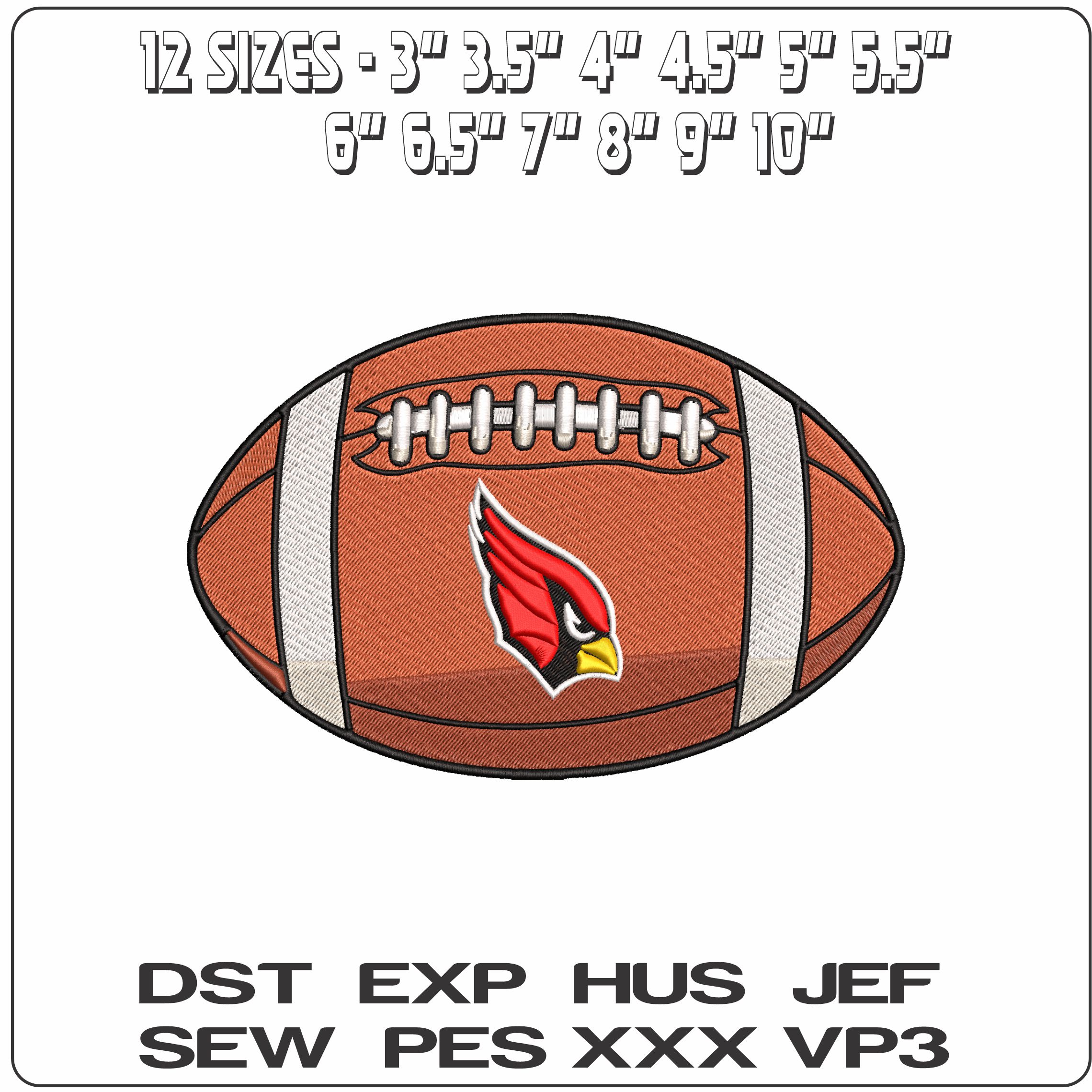 Arizona Cardinals American Football NFL  - Elegant embroidery design file - instant download — view 3