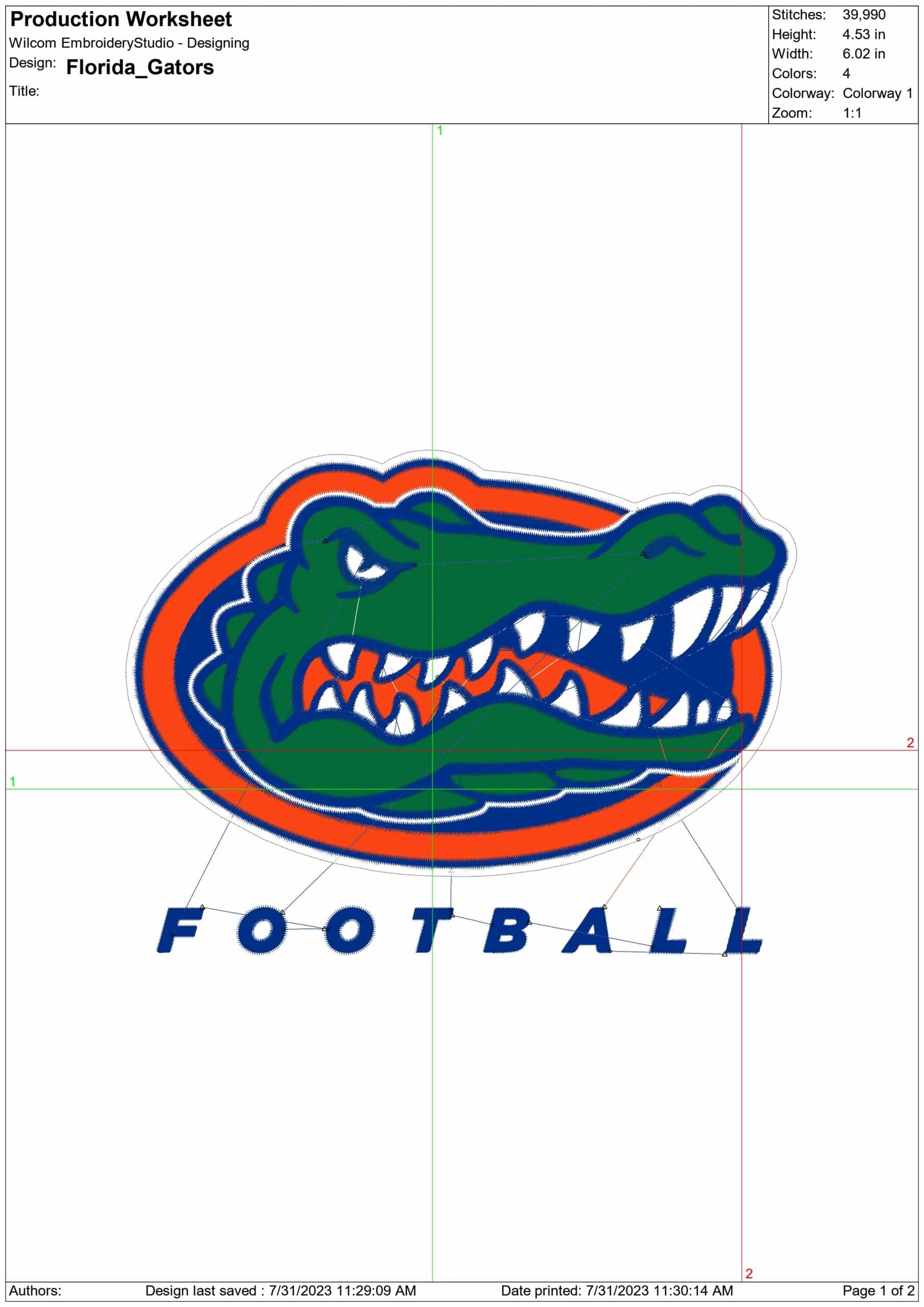 Florida Gators embroidery design - University of Florida Logo embroidery machine pattern embroidery file - instant download in a frame — view 2