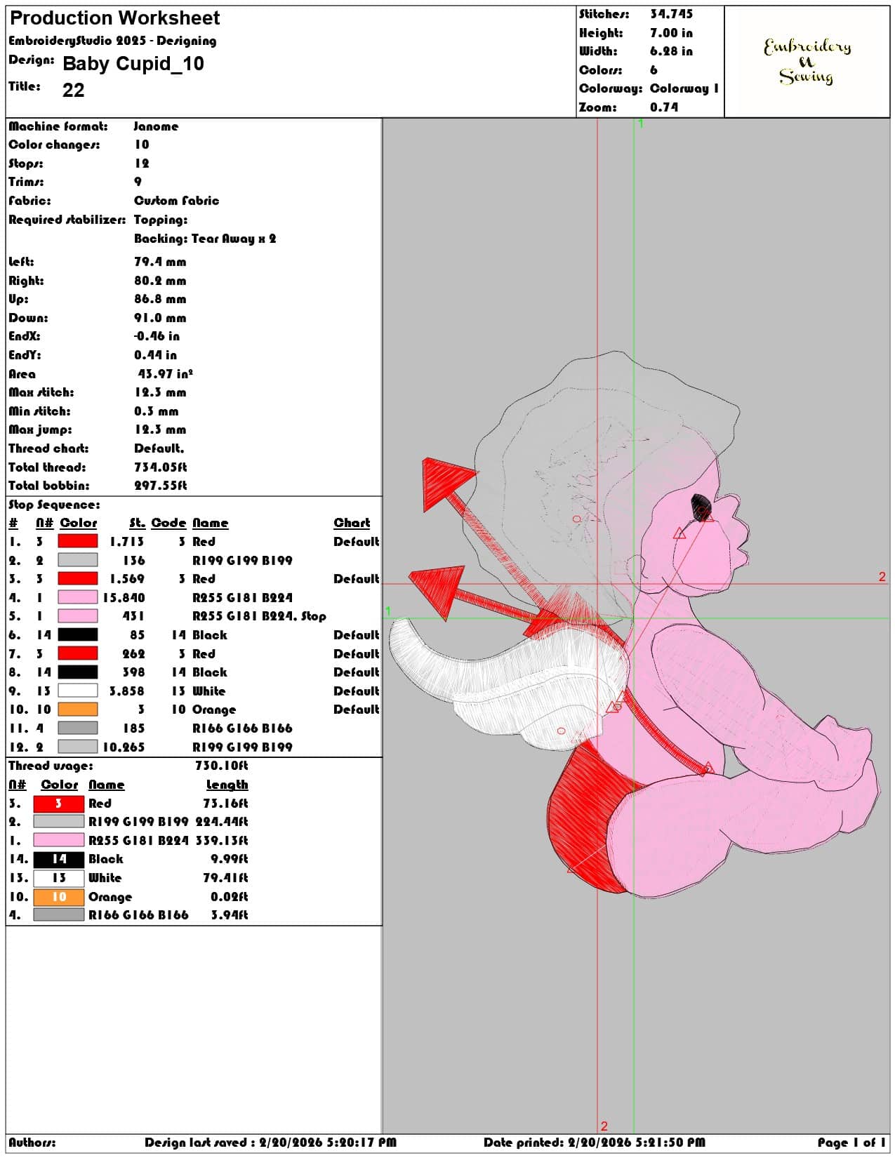 Baby Cupid  - Elegant embroidery design file - instant download — view 3