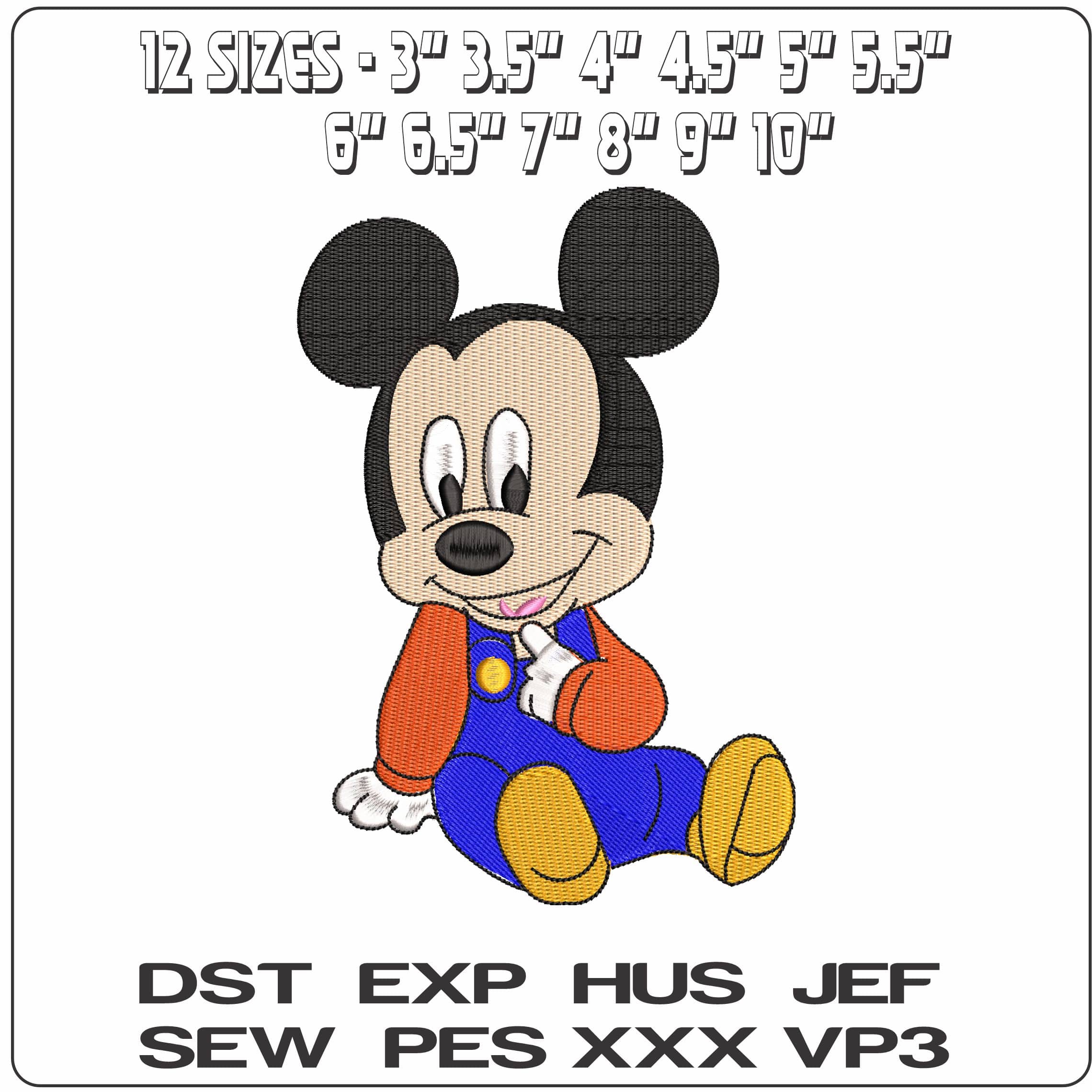 Baby Mickey Mouse Sitting Down Disney   - Elegant embroidery design file - instant download — view 2