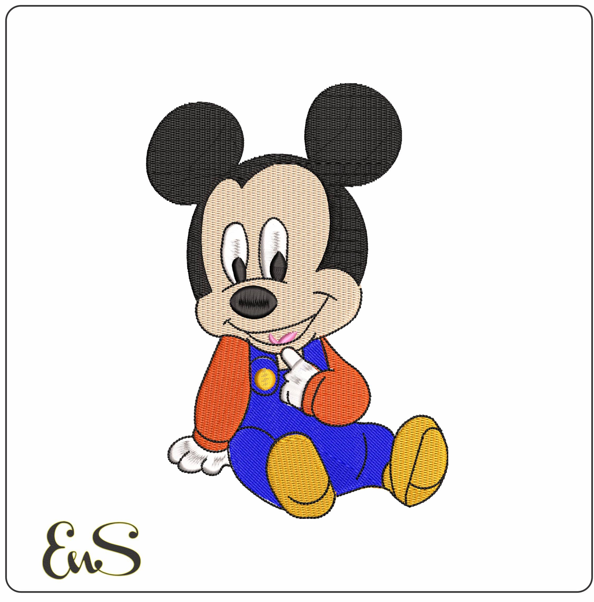 Baby Mickey Mouse Sitting Down Disney   - Elegant embroidery design file - instant download