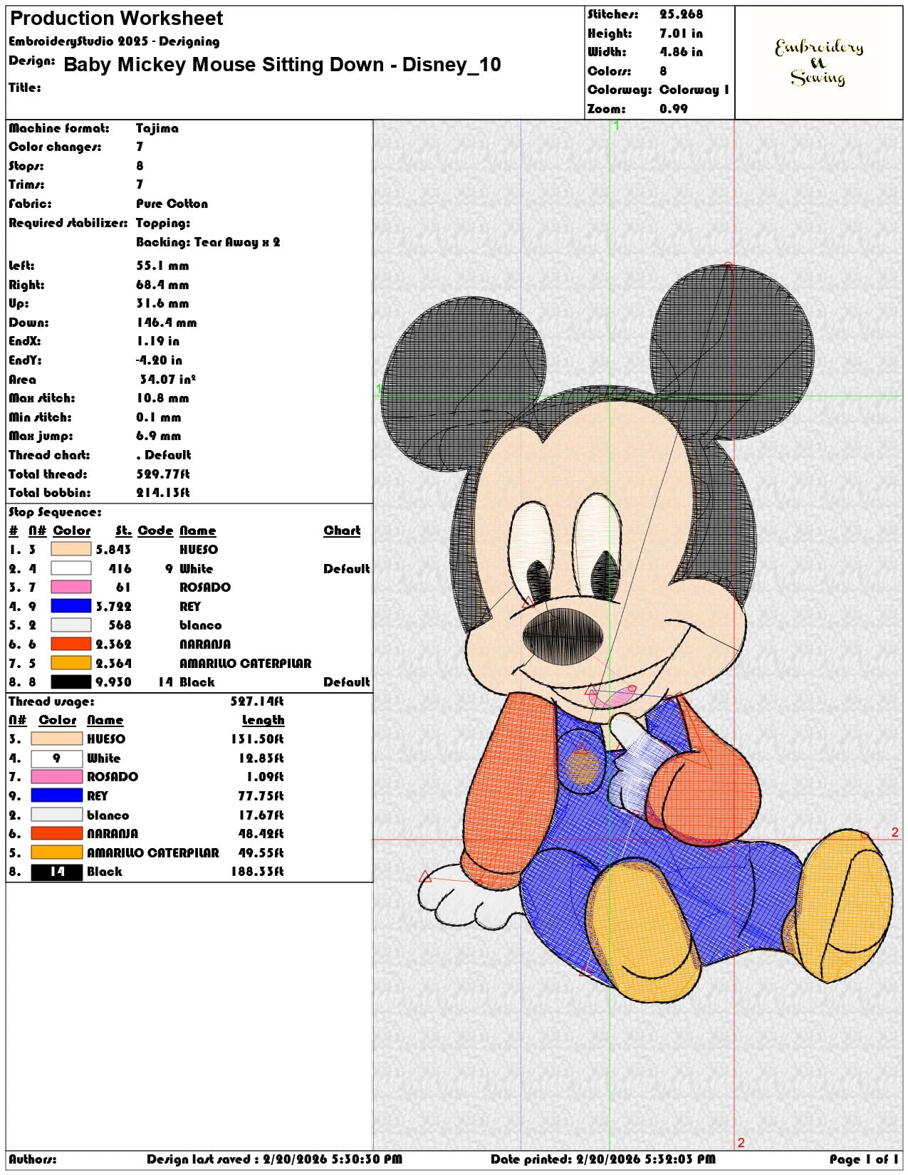 Baby Mickey Mouse Sitting Down Disney   - Elegant embroidery design file - instant download — view 3