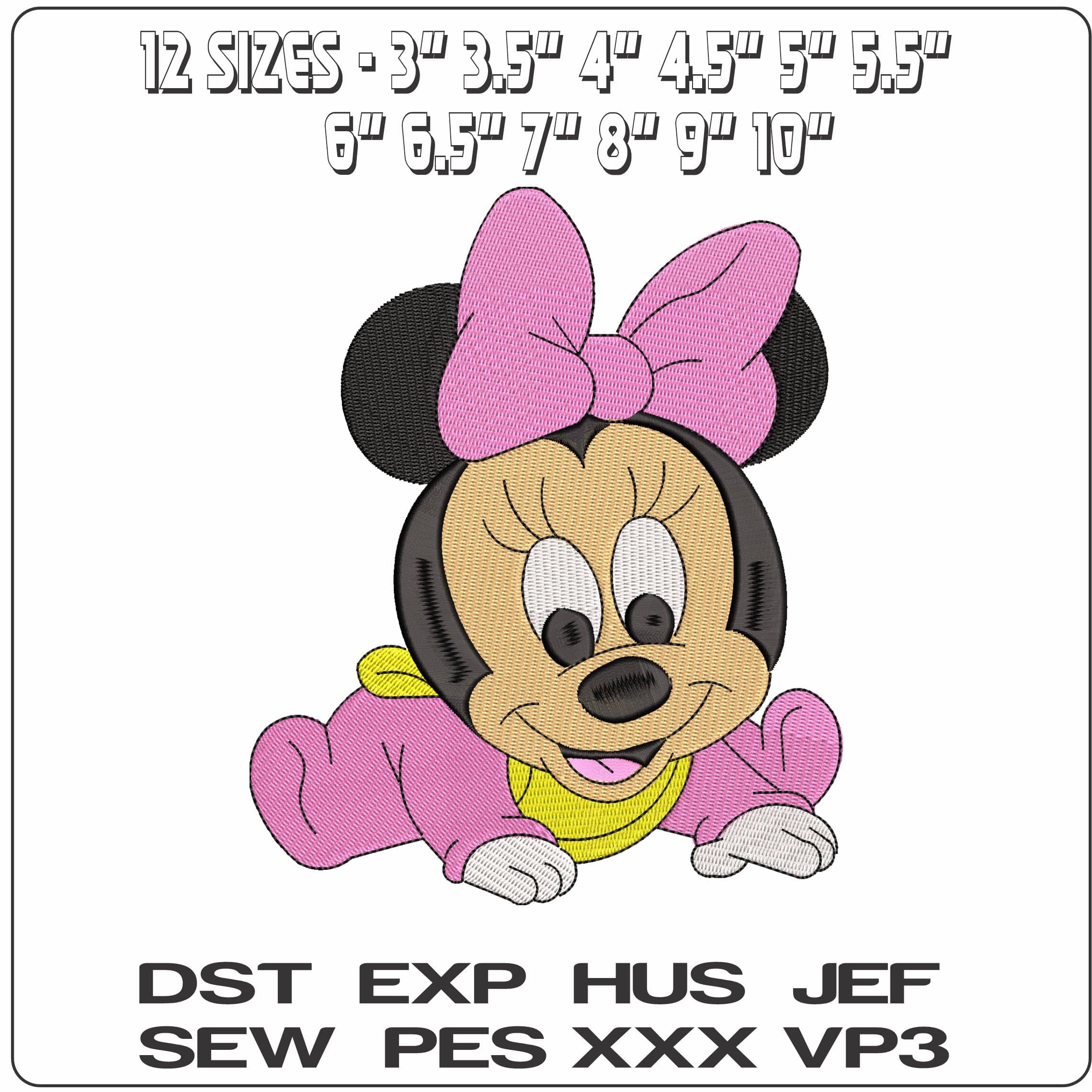 Baby Minnie Mouse crawling- Disney   - Elegant embroidery design file - instant download — view 2