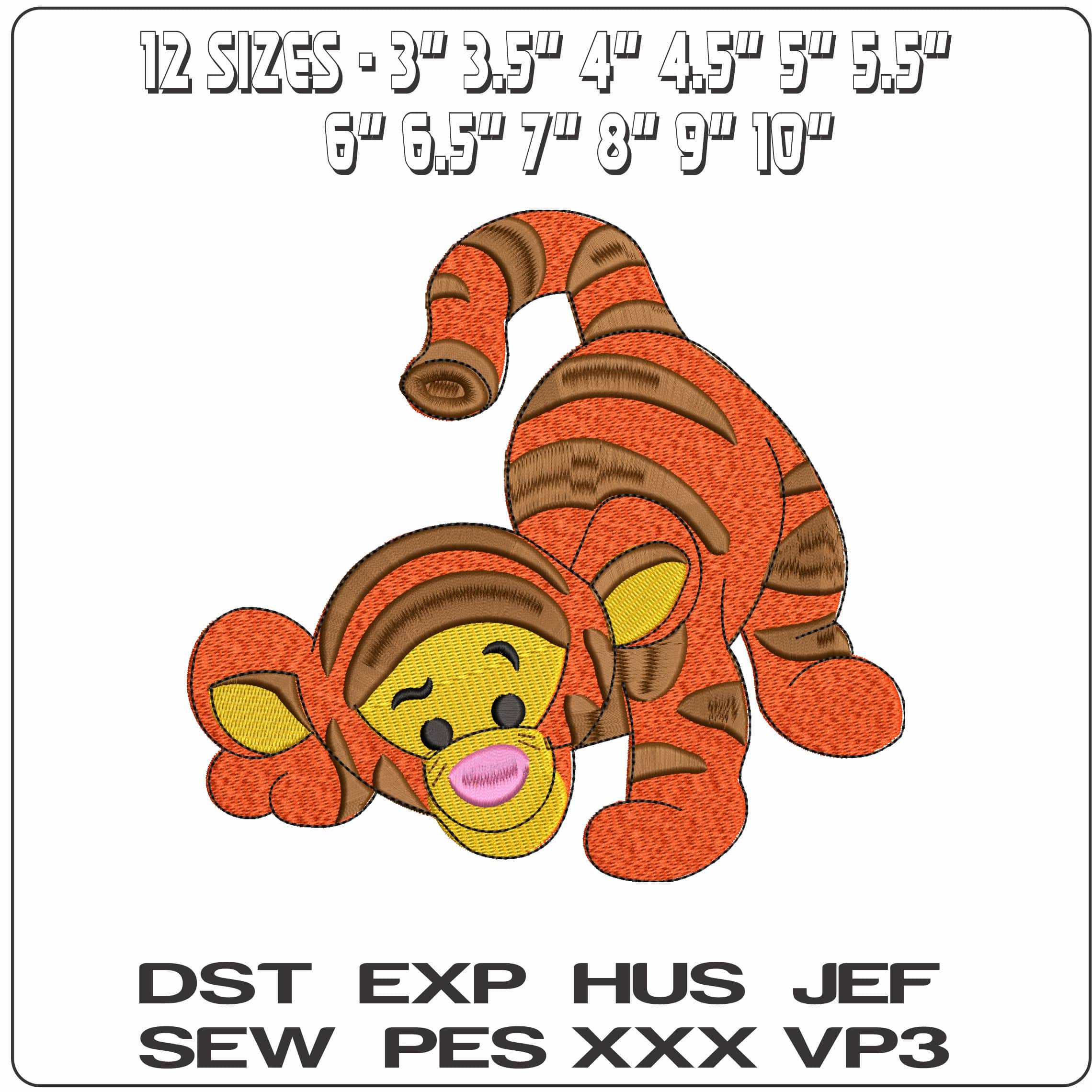 Baby Tigger Winnie the Pooh Cartoon   - Elegant embroidery design file - instant download — view 2