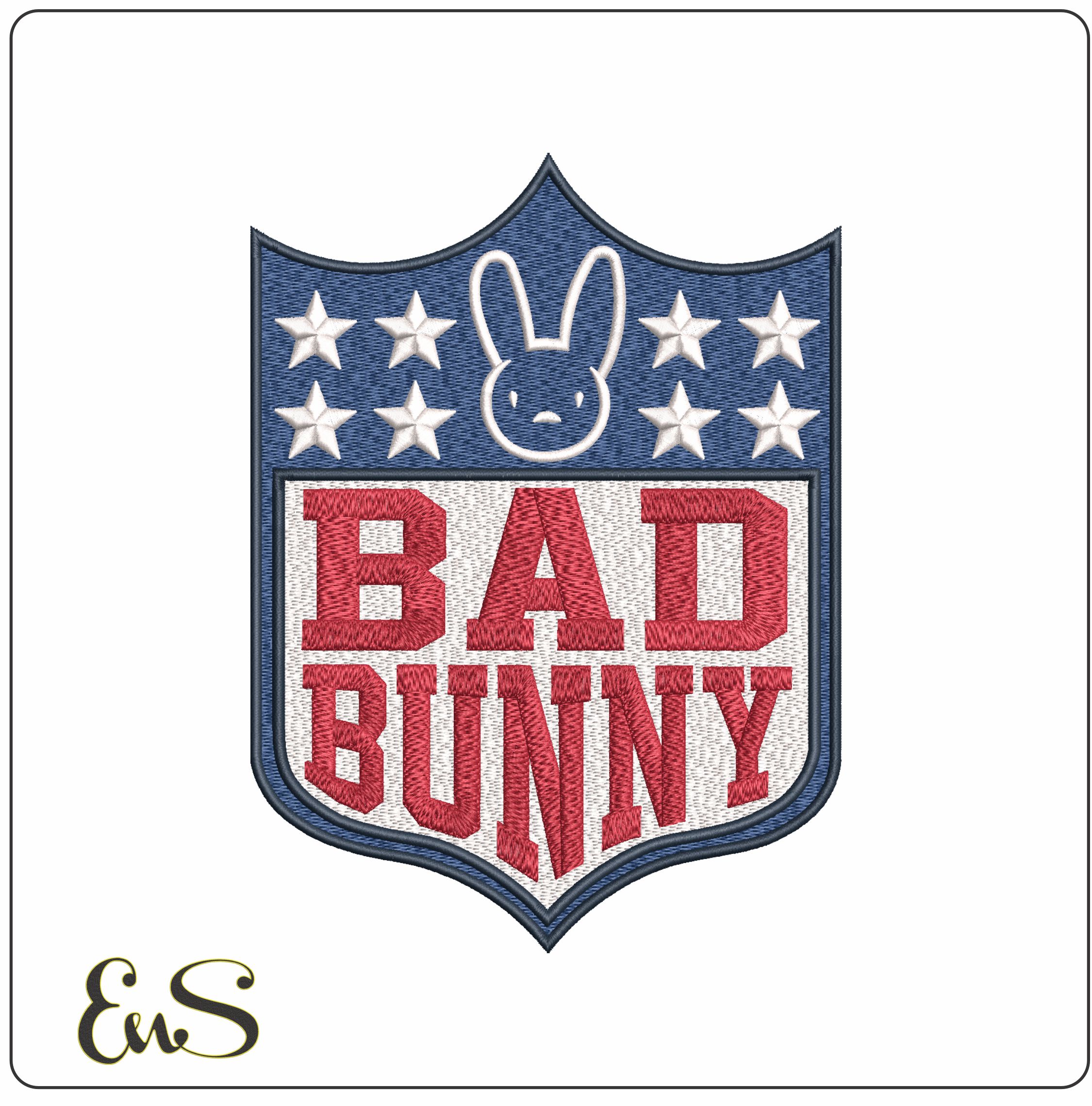 Bad Bunny in NFL Logo   - Elegant embroidery design file - instant download