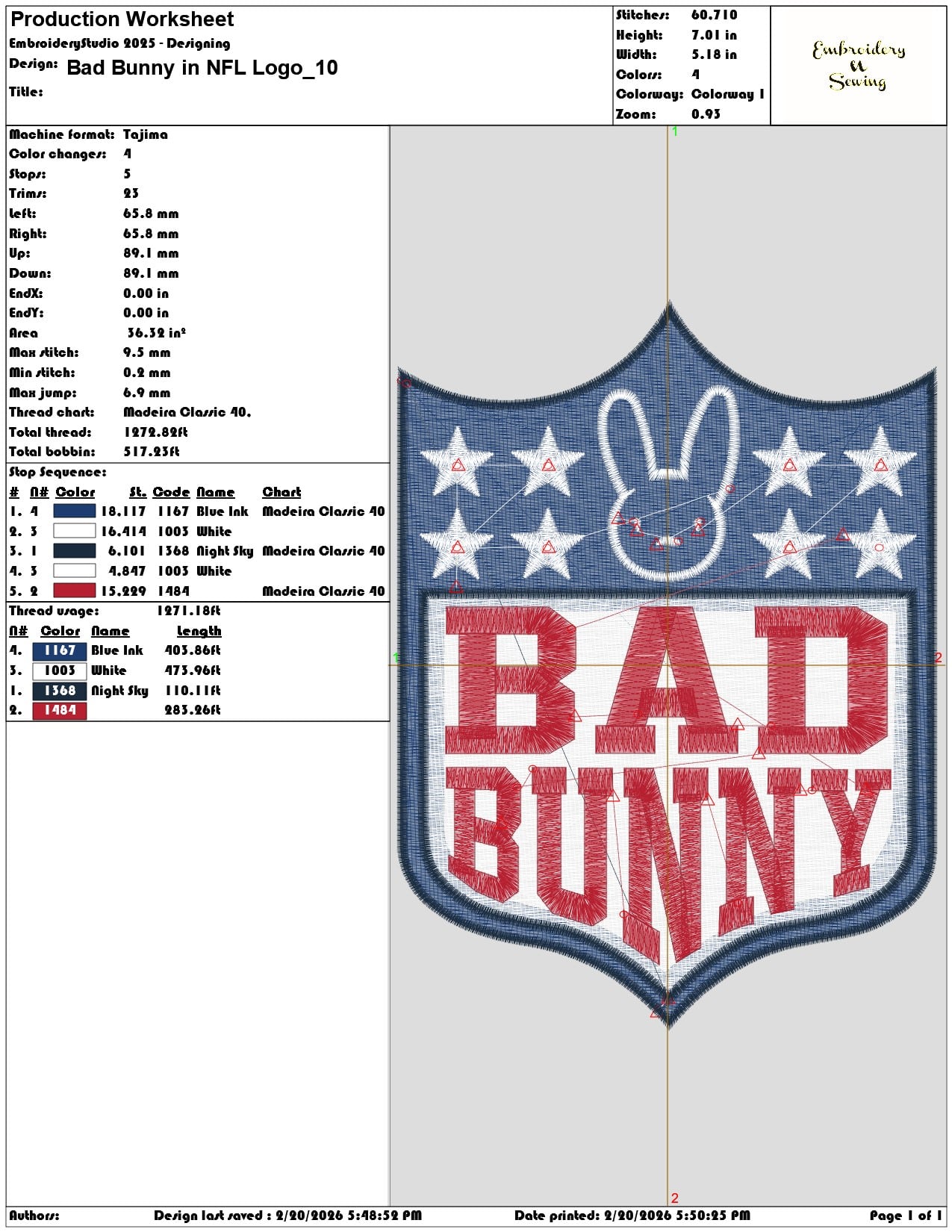 Bad Bunny in NFL Logo   - Elegant embroidery design file - instant download — view 3