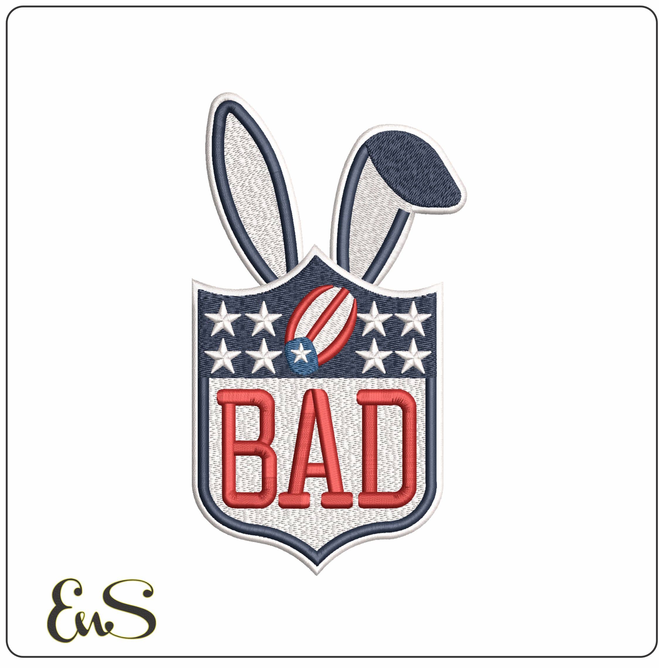 Bad Bunny NFL Logo   - Elegant embroidery design file - instant download