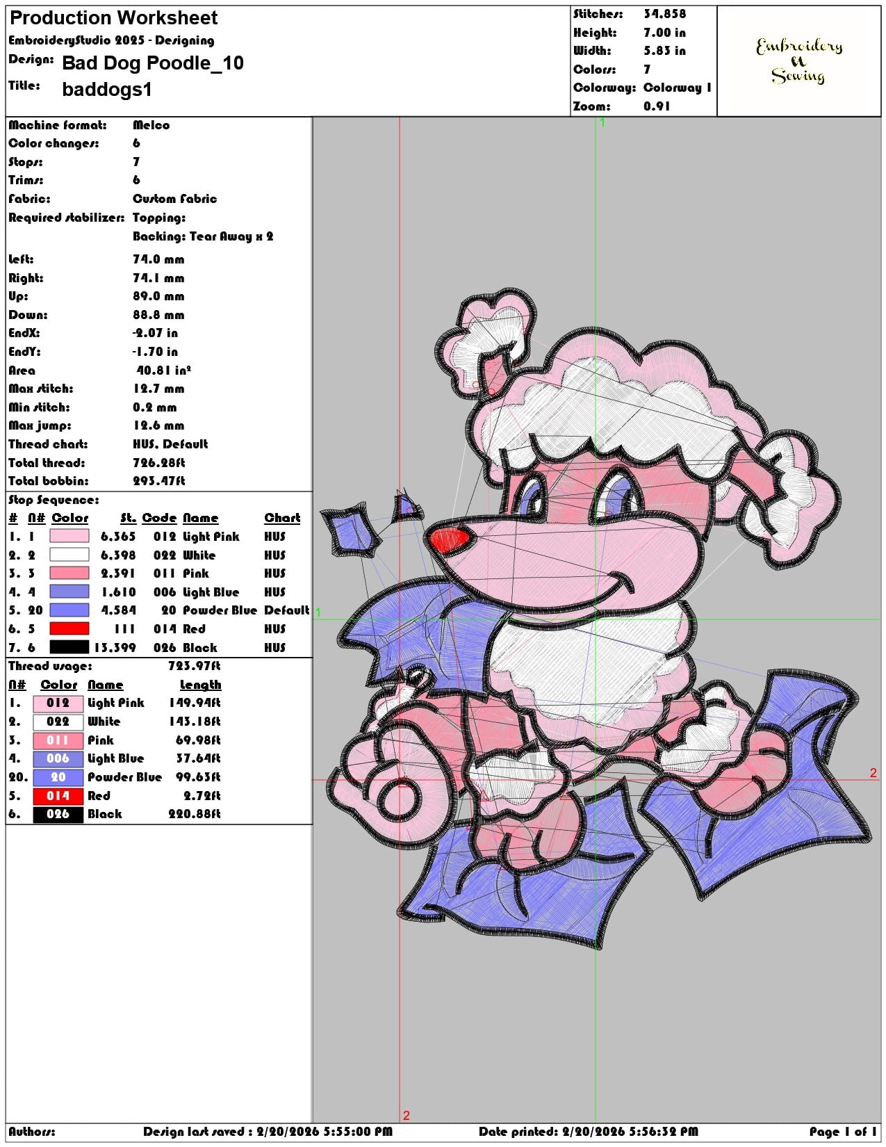 Bad Dog Poodle   - Elegant embroidery design file - instant download — view 3
