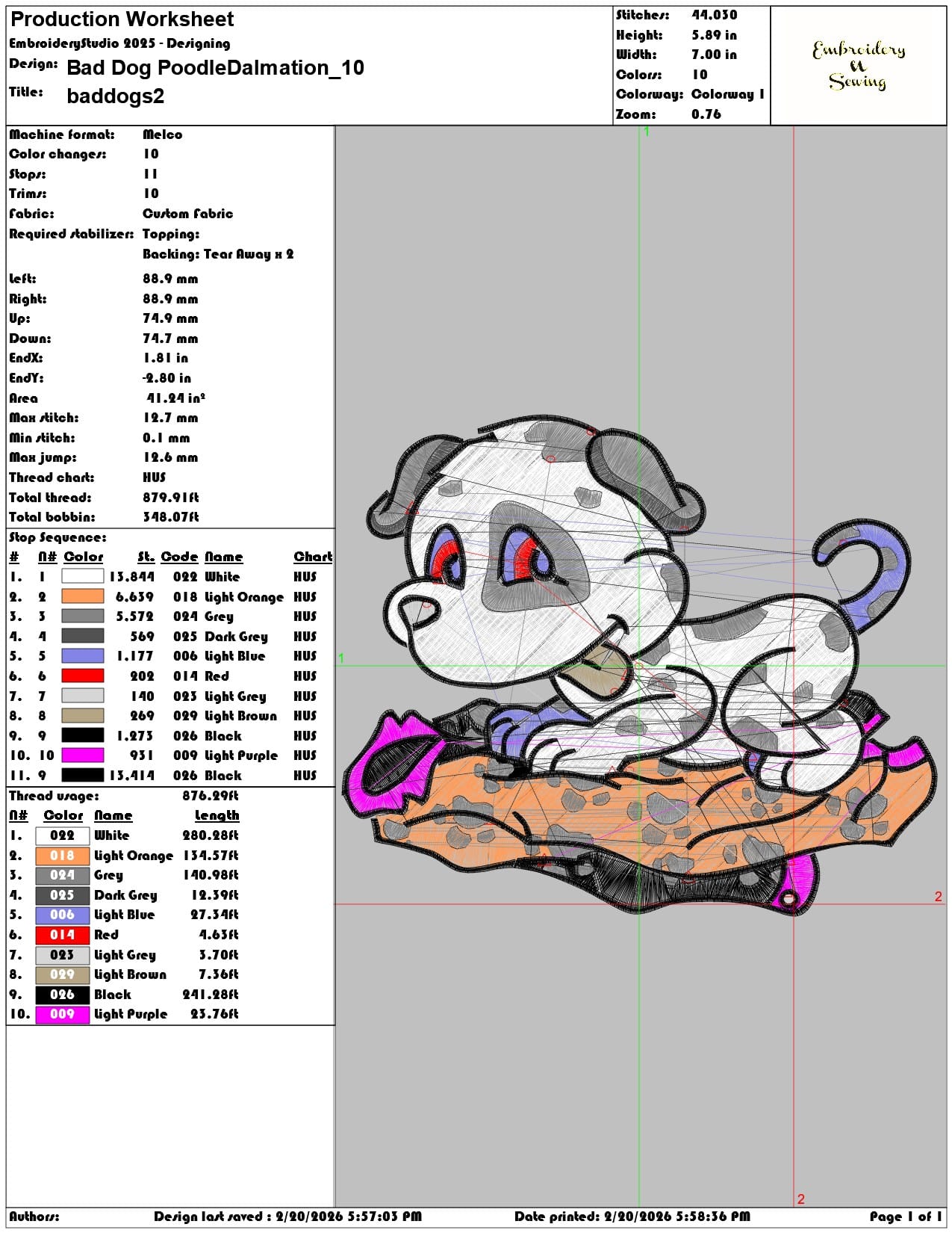 Bad Dog PoodleDalmation   - Elegant embroidery design file - instant download — view 3