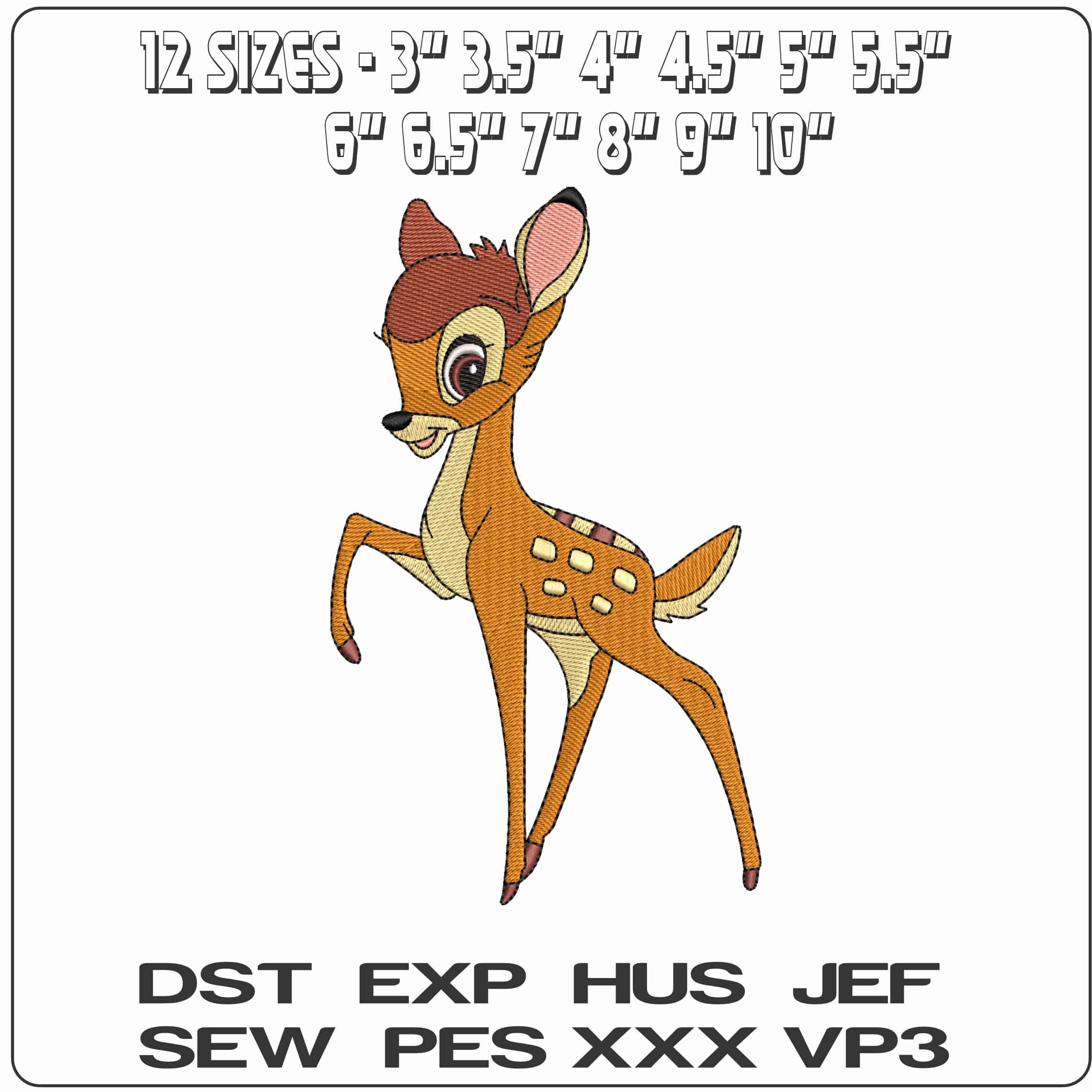Bambi trotting Disney   - Elegant embroidery design file - instant download — view 2