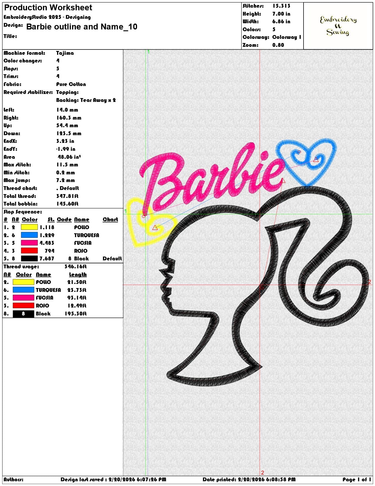 Barbie outline and Name   - Elegant embroidery design file - instant download — view 3