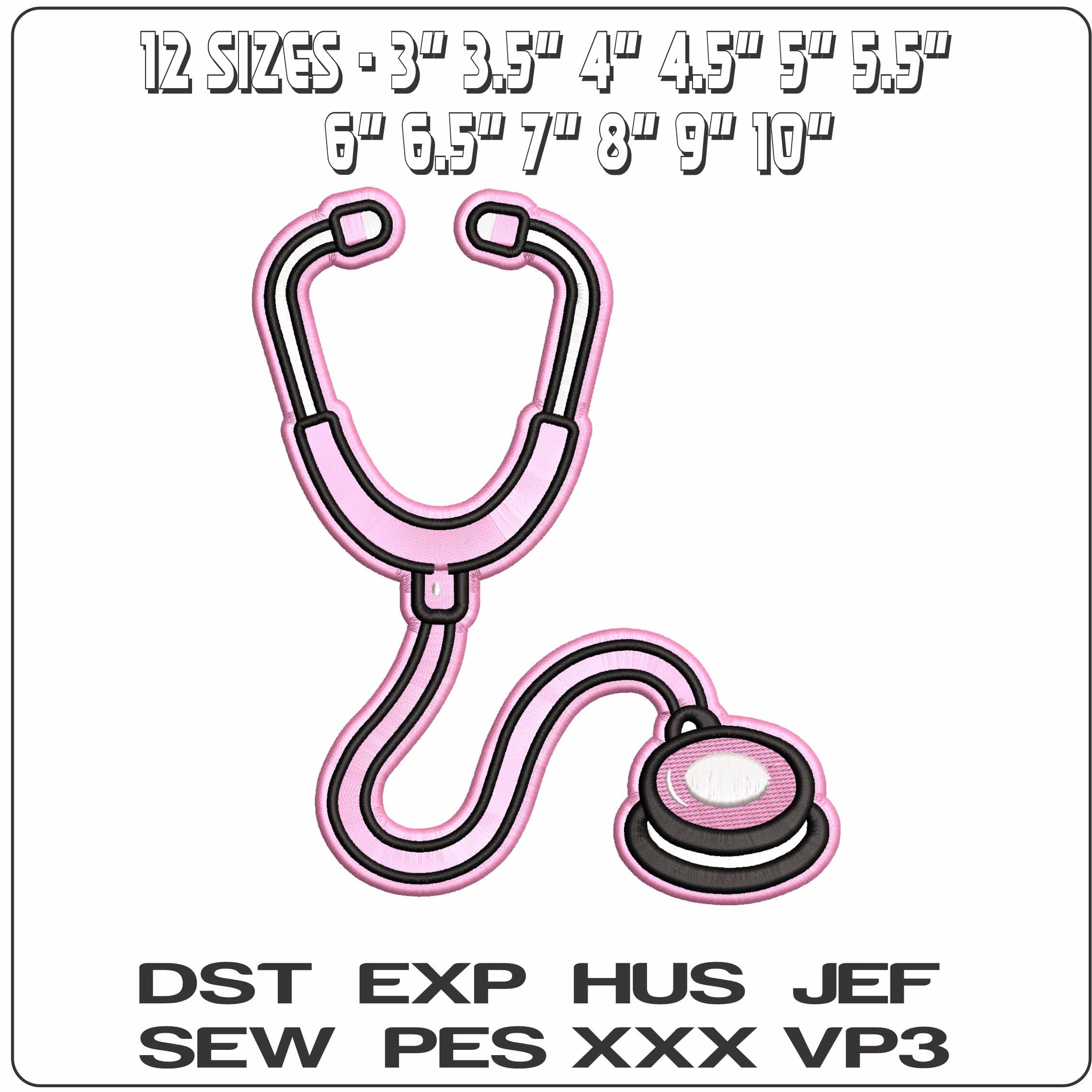 Barbie Stethoscope   - Elegant embroidery design file - instant download — view 2