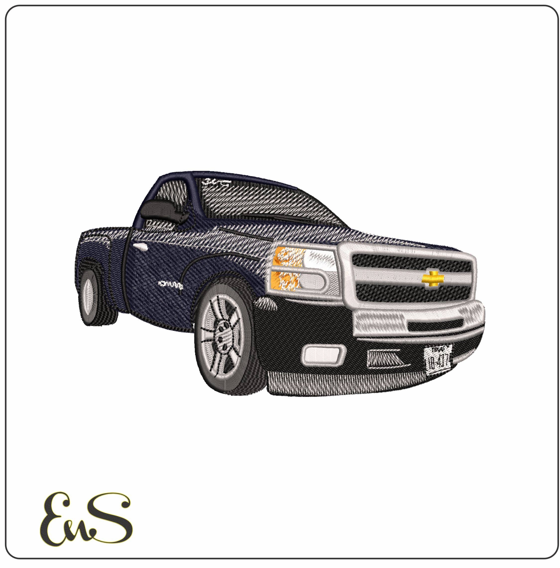 Basic Chevy Truck   - Elegant embroidery design file - instant download