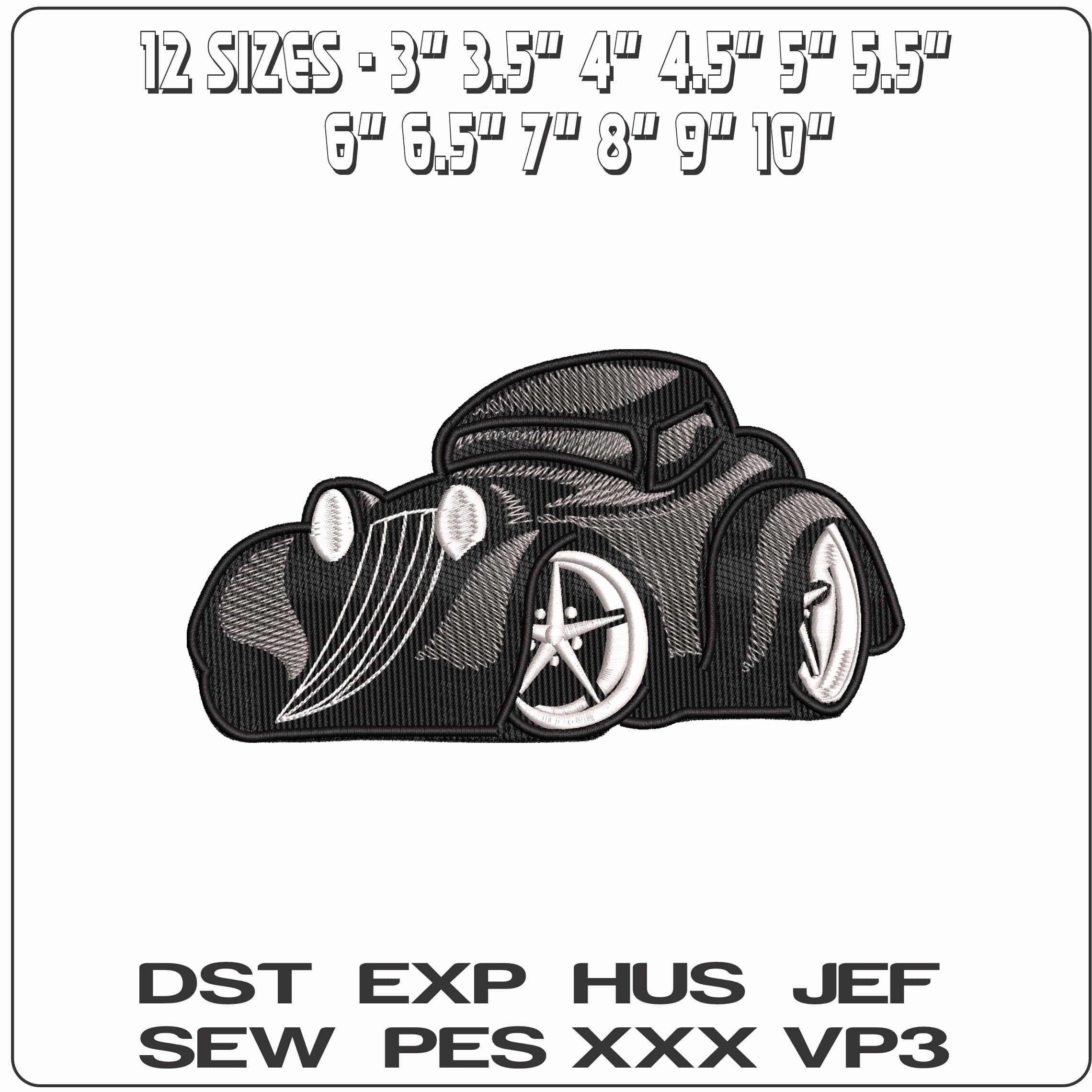 Basic Hotrod   - Elegant embroidery design file - instant download — view 2