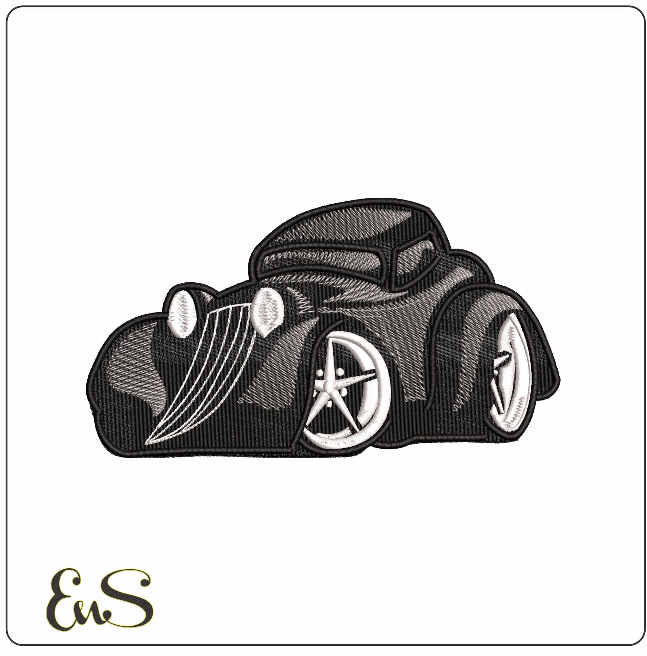 Basic Hotrod   - Elegant embroidery design file - instant download