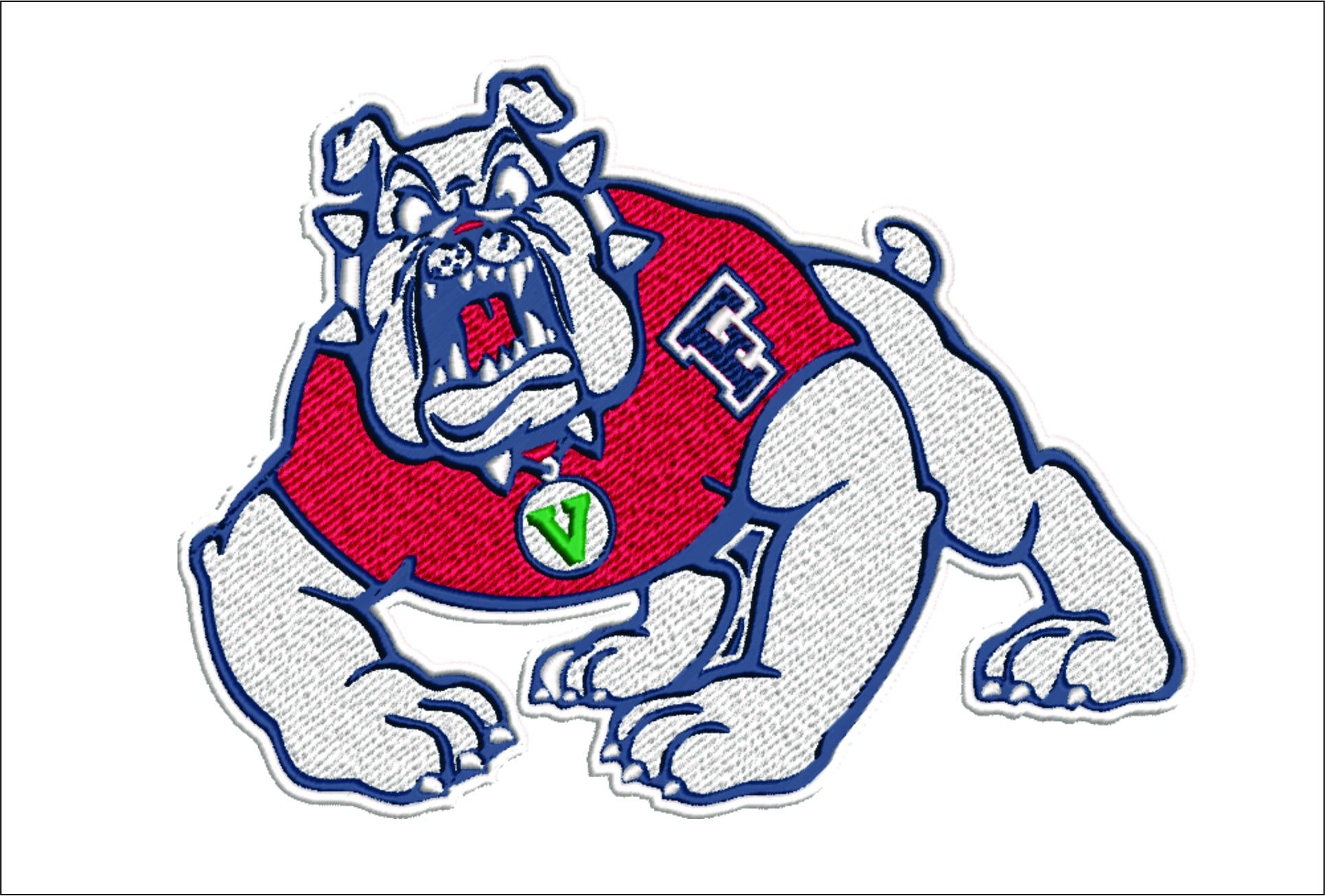 Fresno Bulldogs embroidery design - Fresno State University embroidery machine pattern embroidery file - instant download in a frame