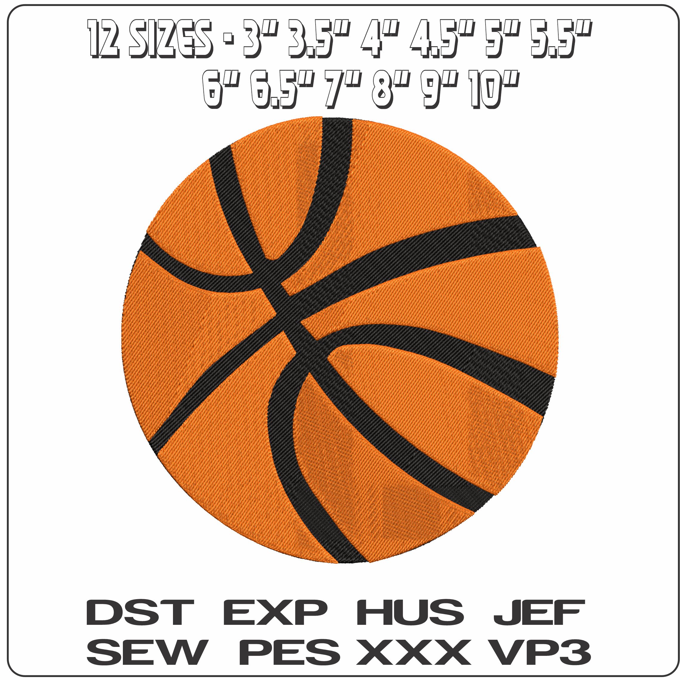 Basketball   - Elegant embroidery design file - instant download — view 2