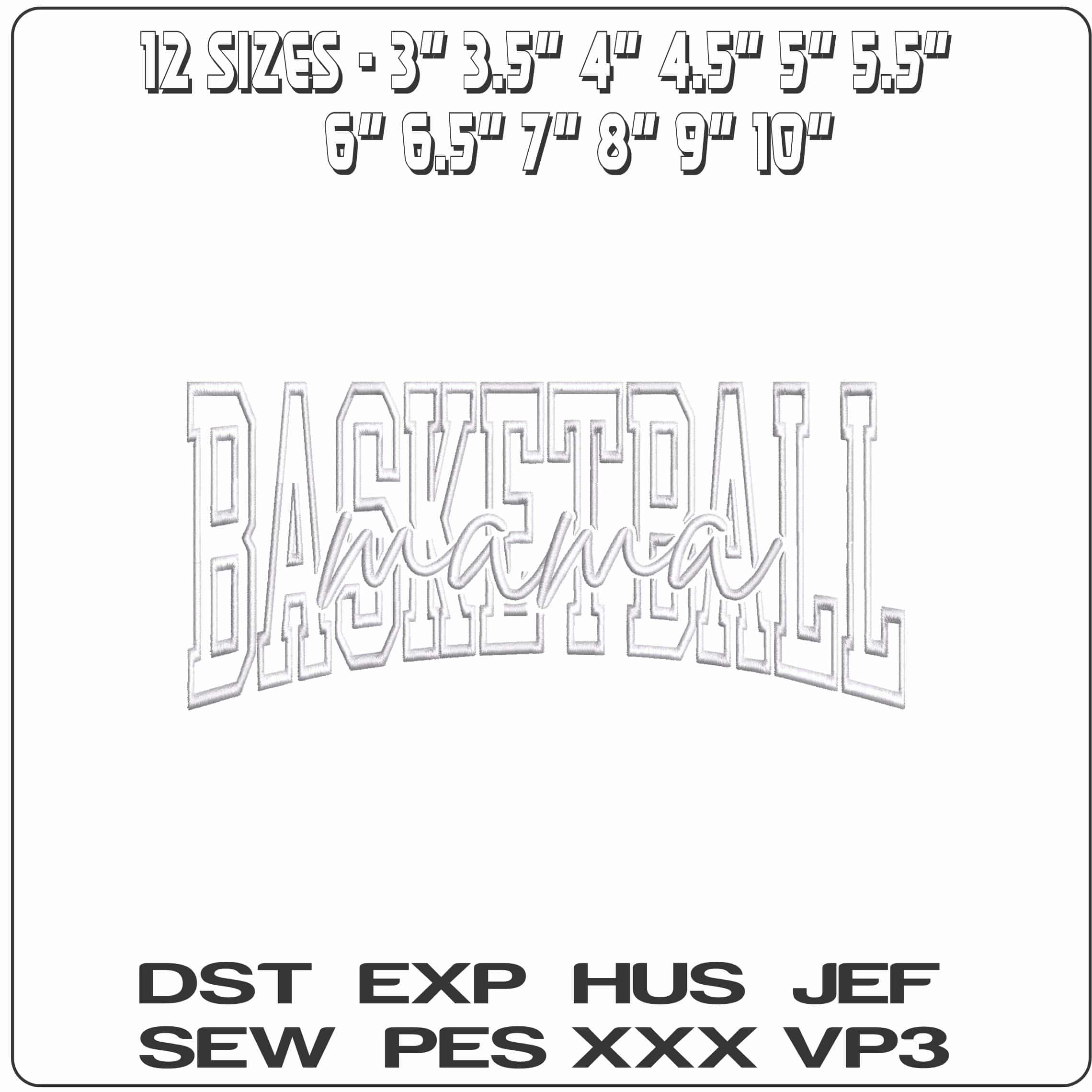 Basketball Mama   - Elegant embroidery design file - instant download — view 2