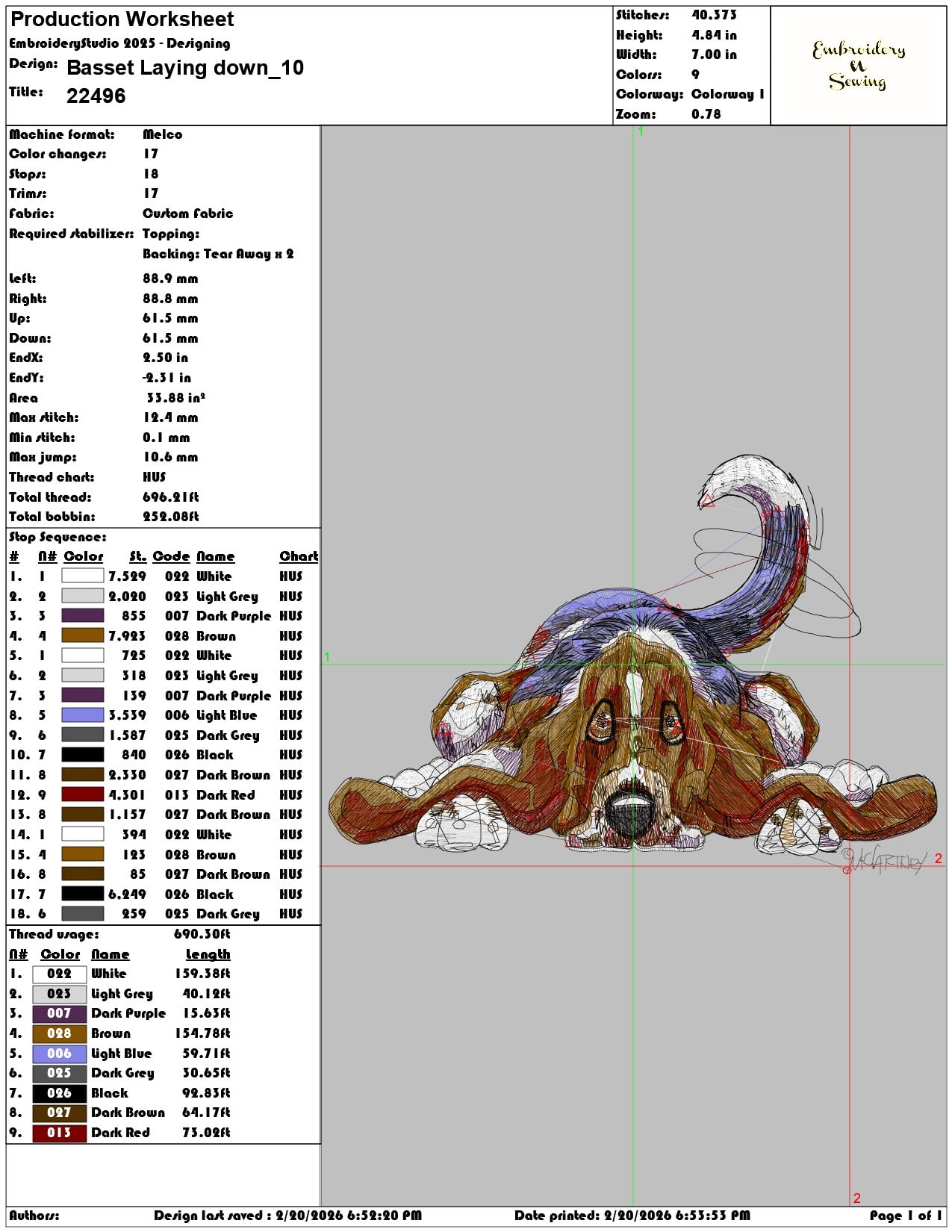 Basset Laying down   - Elegant embroidery design file - instant download — view 3