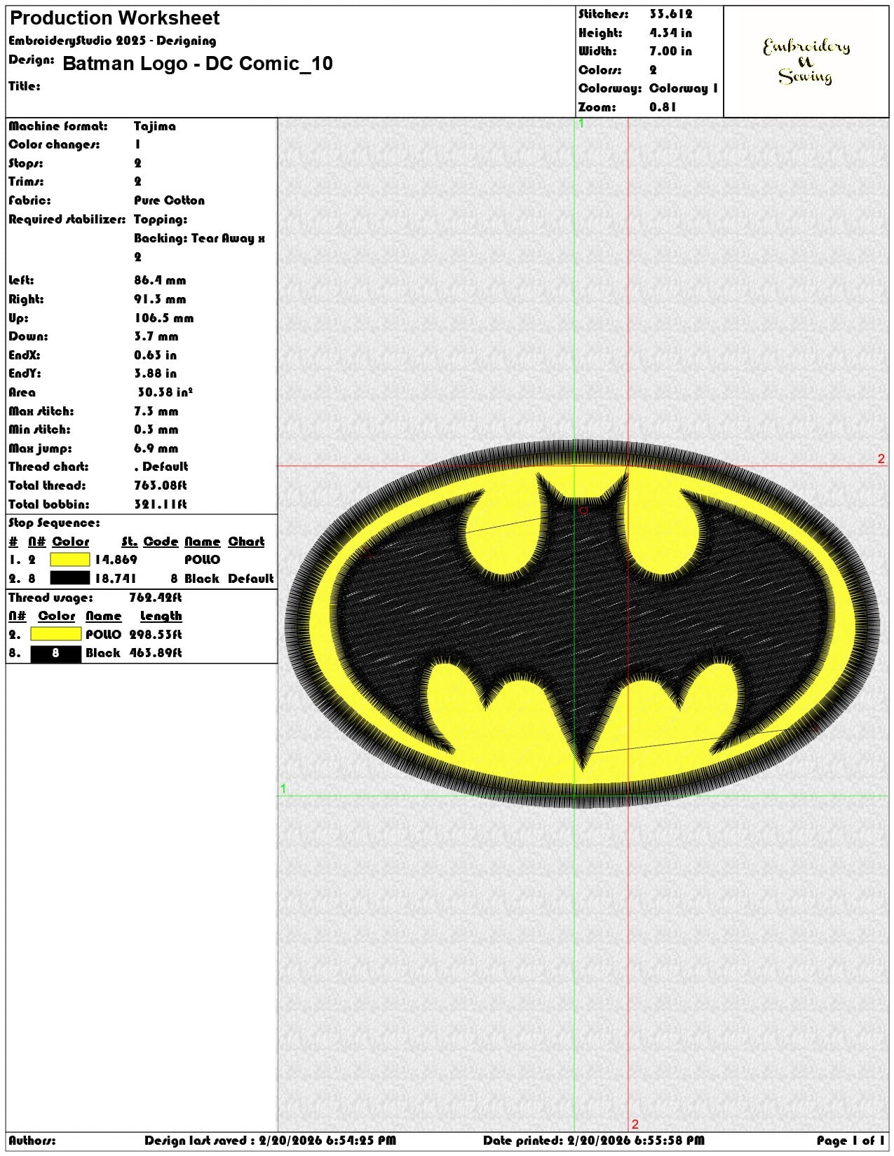 Batman Logo DC Comic   - Elegant embroidery design file - instant download — view 3