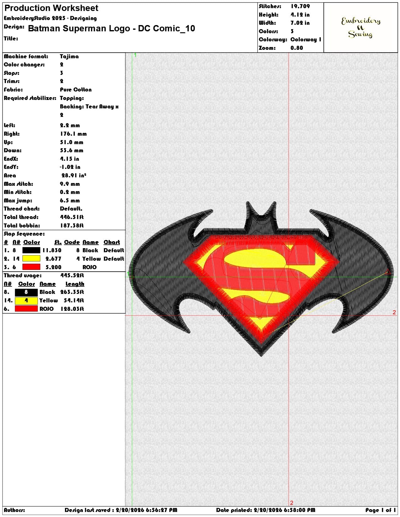 Batman Superman Logo DC Comic   - Elegant embroidery design file - instant download — view 3
