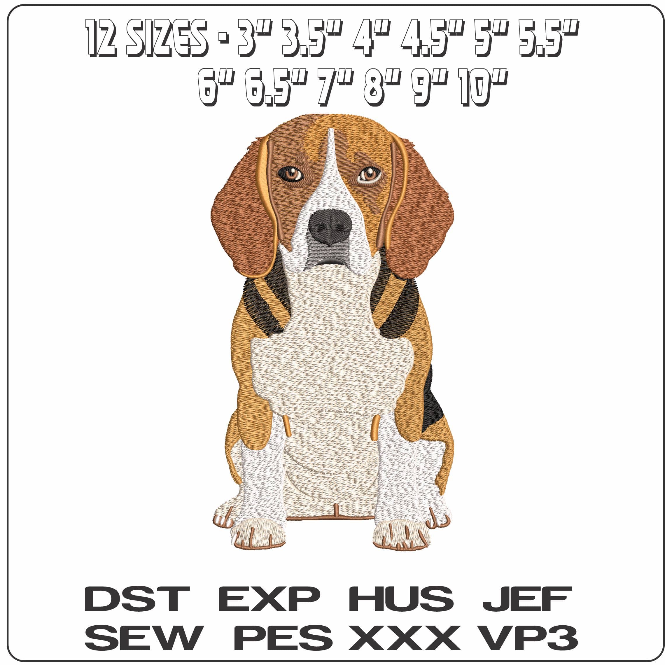 Beagle Dog   - Elegant embroidery design file - instant download — view 2