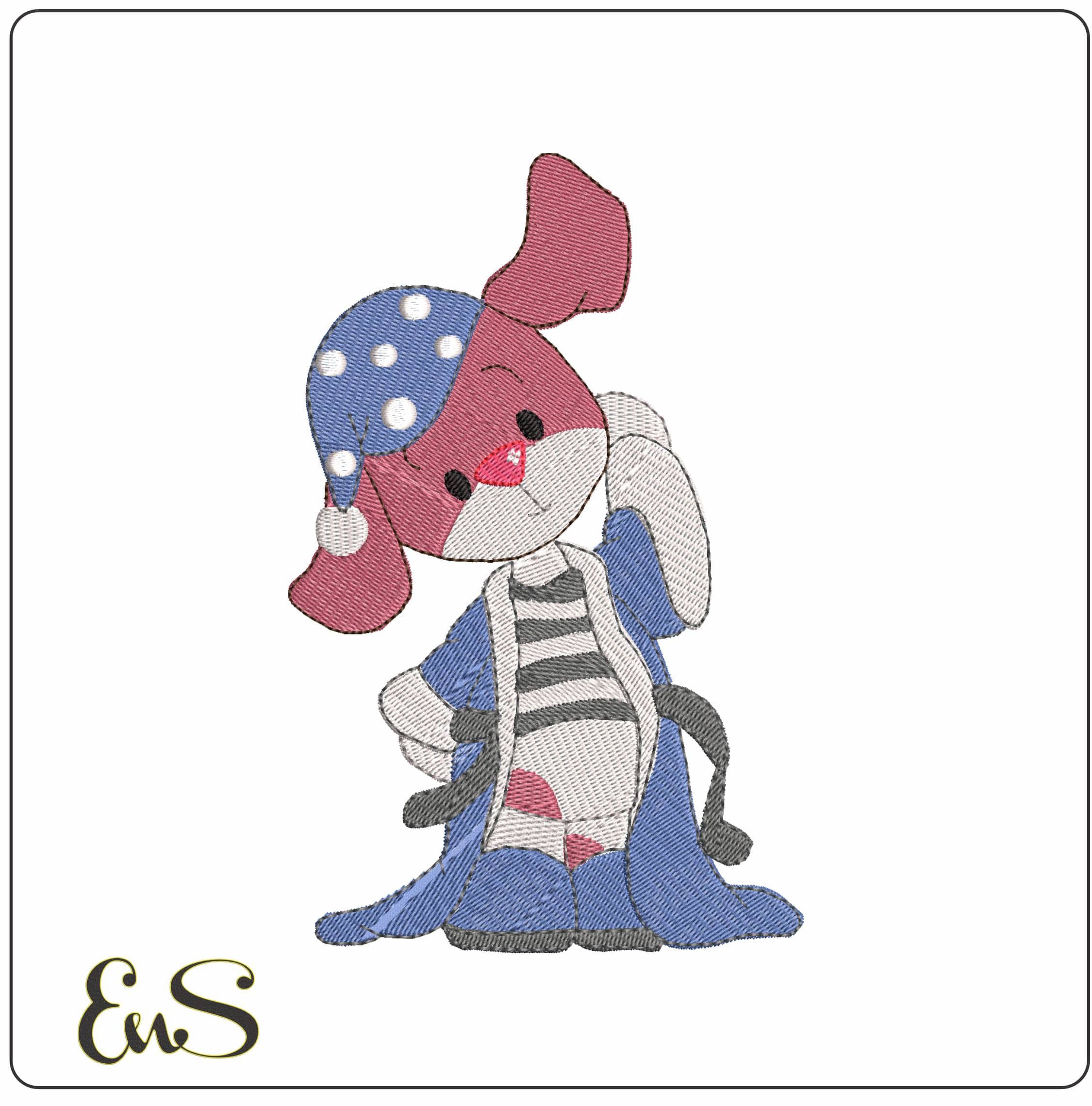 Bedtime Pup    - Elegant embroidery design file - instant download