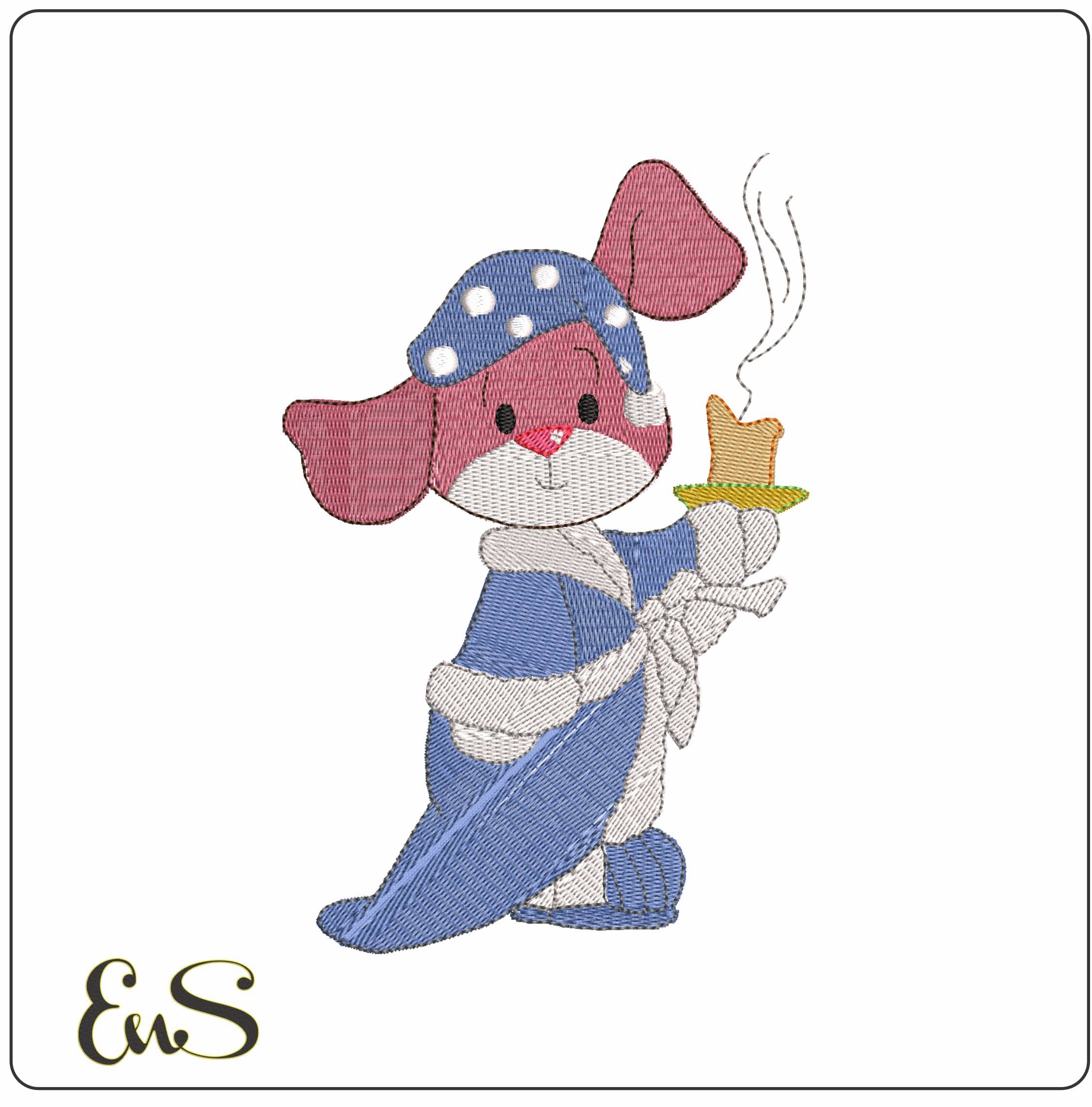 Bedtime Pup candle    - Elegant embroidery design file - instant download