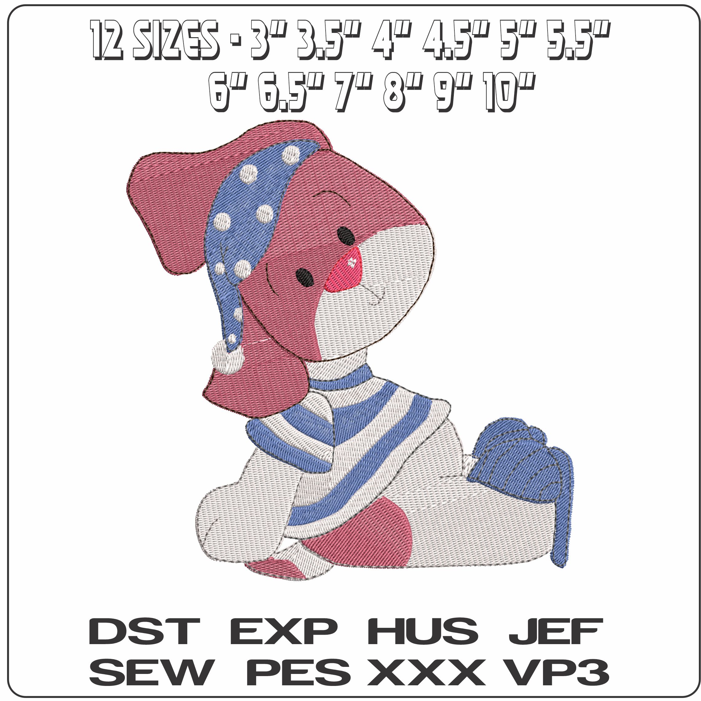 Bedtime Pup lay down    - Elegant embroidery design file - instant download — view 2