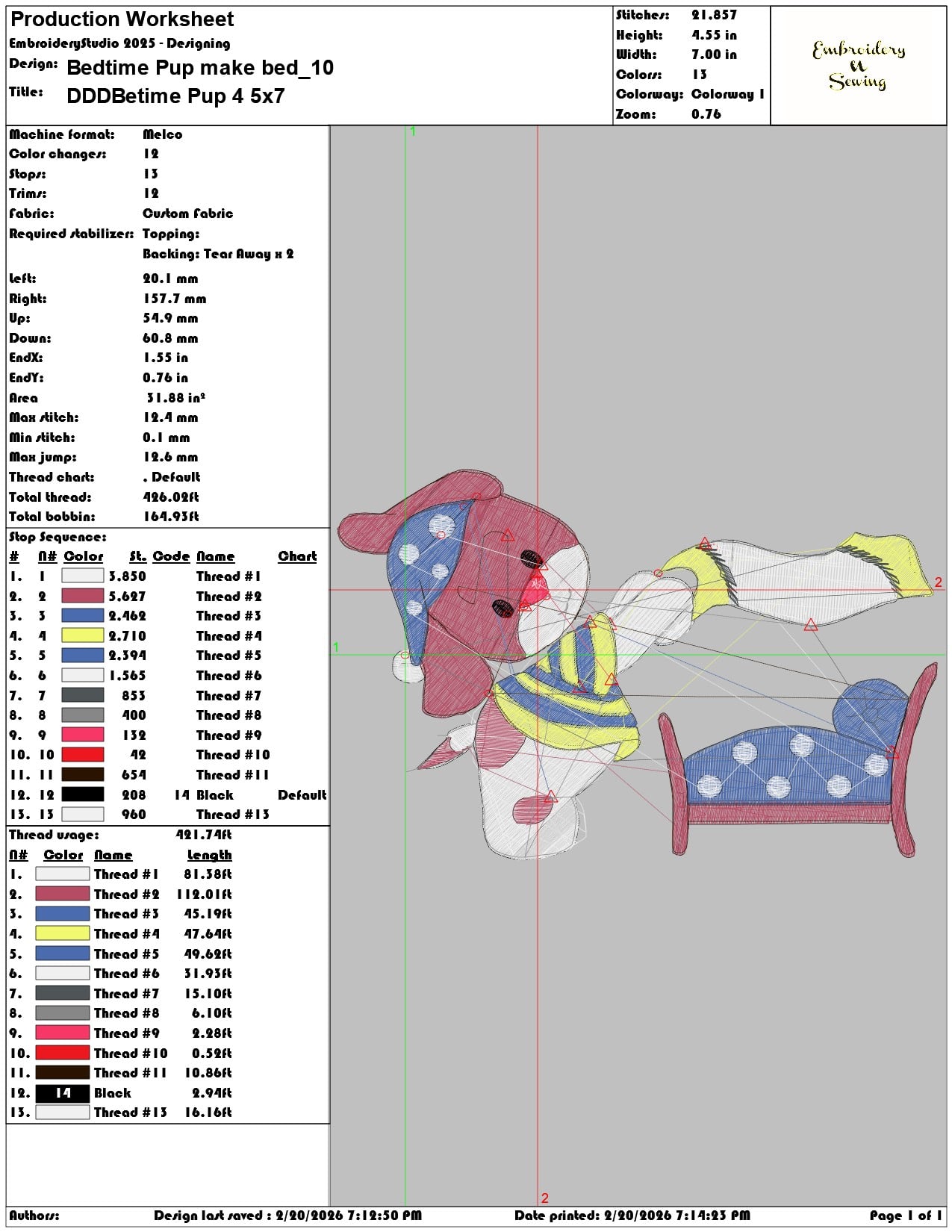 Bedtime Pup make bed    - Elegant embroidery design file - instant download — view 3