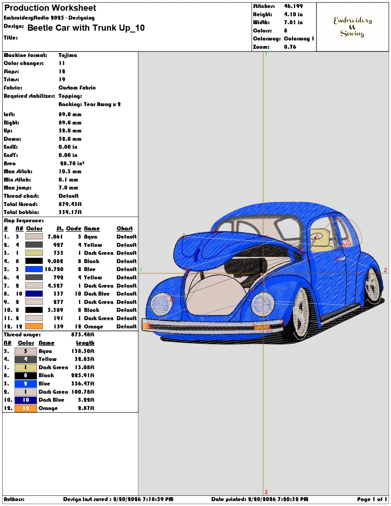 Beetle Car with Trunk Up    - Elegant embroidery design file - instant download — view 3