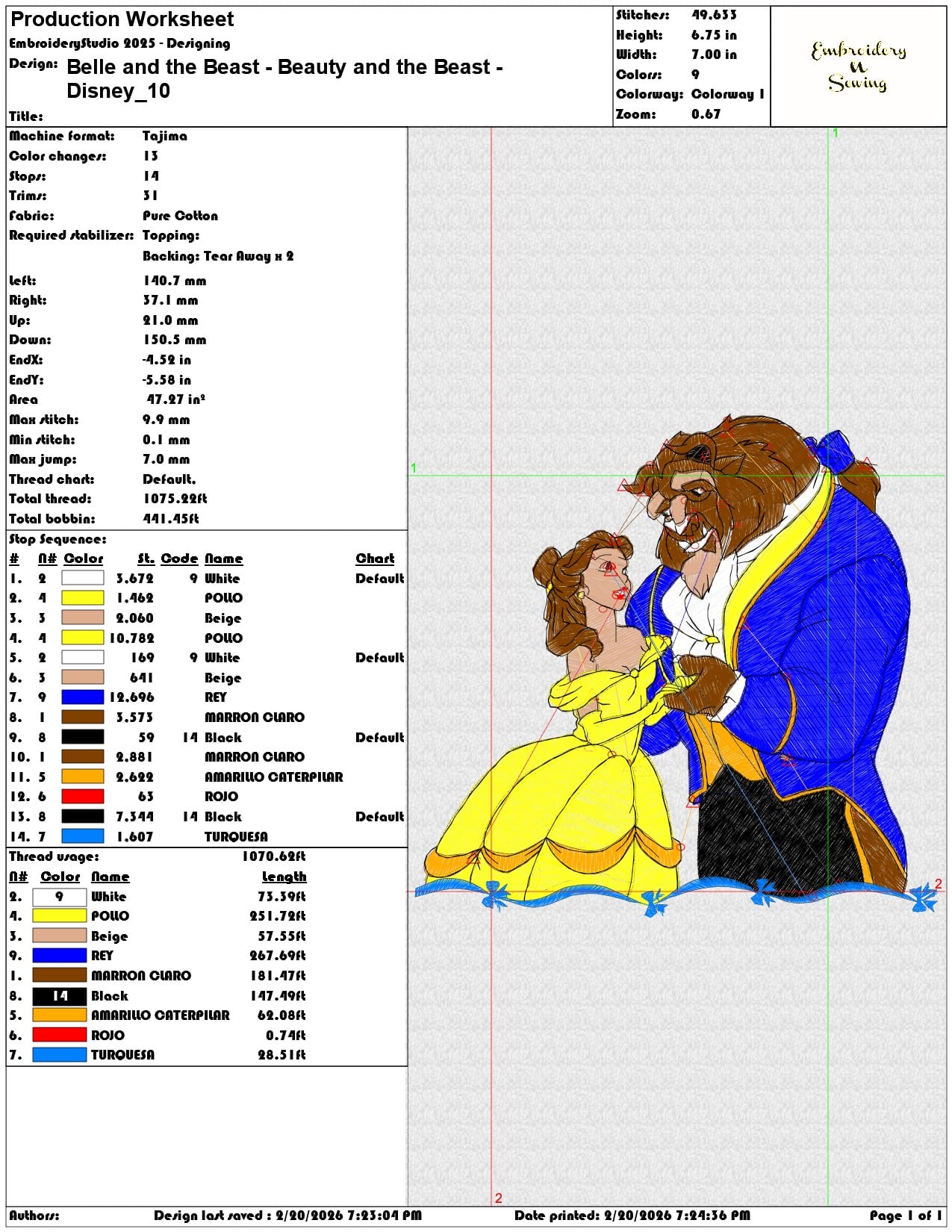 Belle and the Beast Beauty and the Beast Disney    - Elegant embroidery design file - instant download — view 3