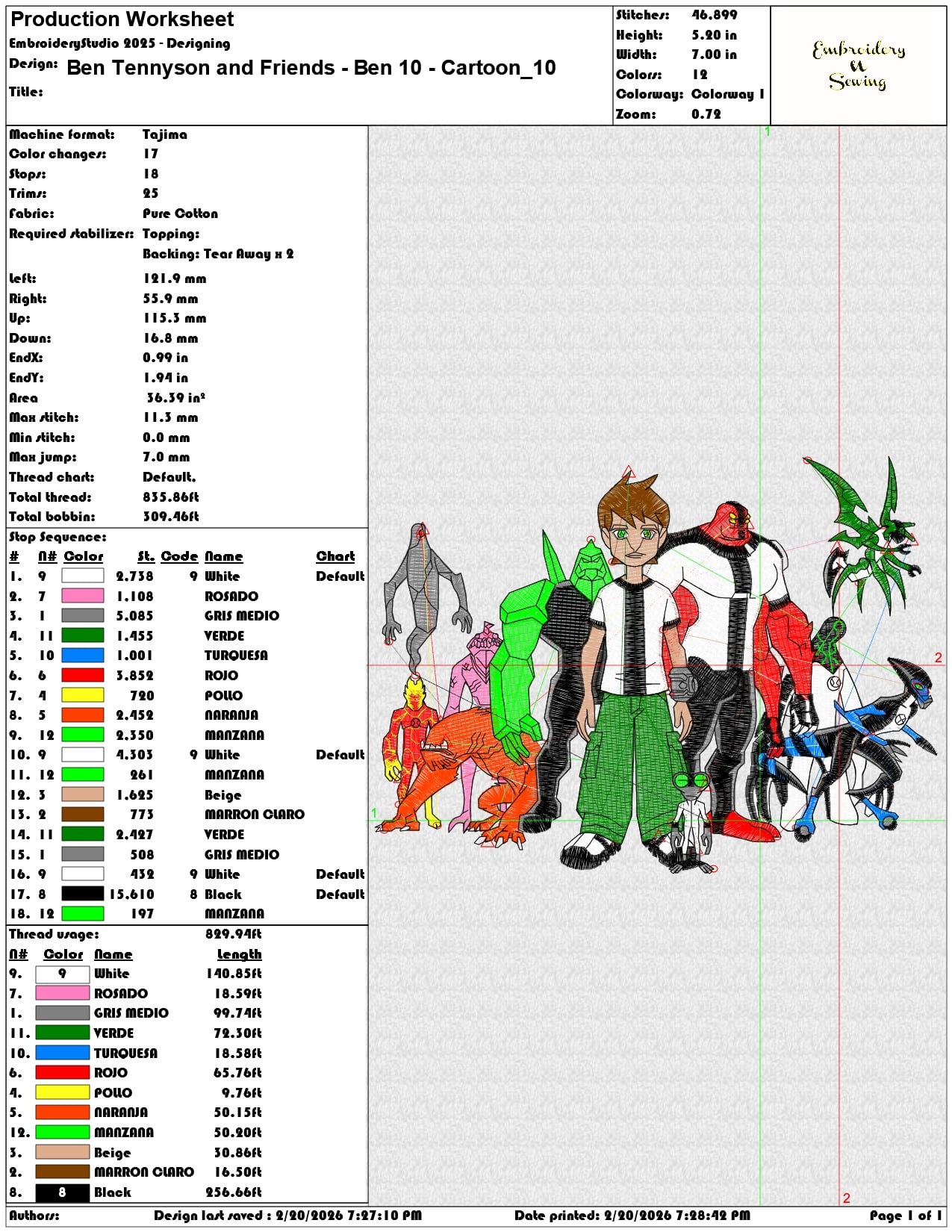 Ben Tennyson and Friends Ben 10 Cartoon    - Elegant embroidery design file - instant download — view 3