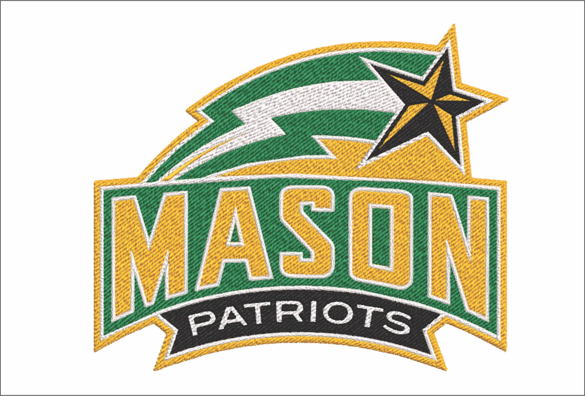 George Mason Patriots embroidery design - George Mason University Logo embroidery machine pattern embroidery file - instant download)