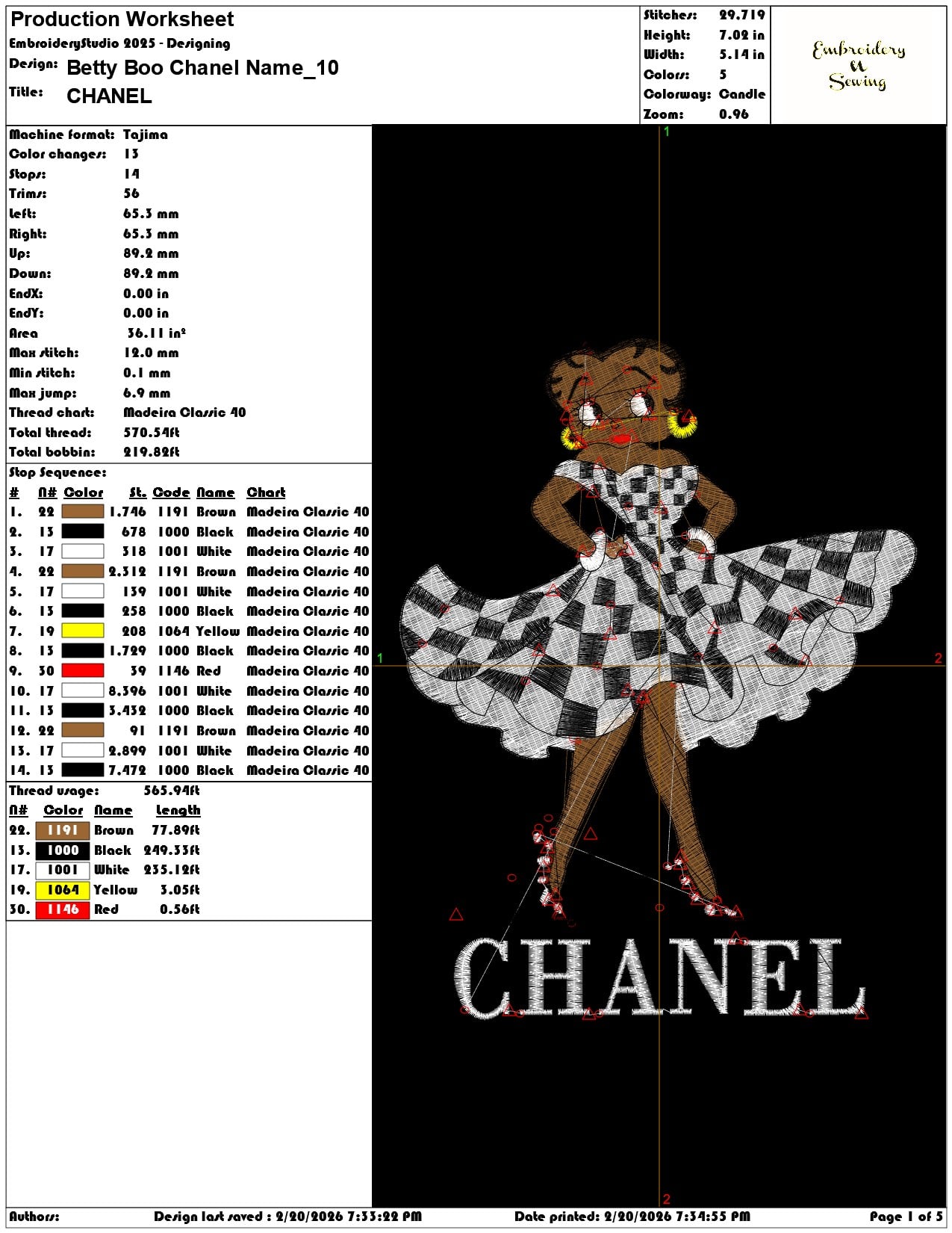 Betty Boo Chanel Name    - Elegant embroidery design file - instant download — view 3