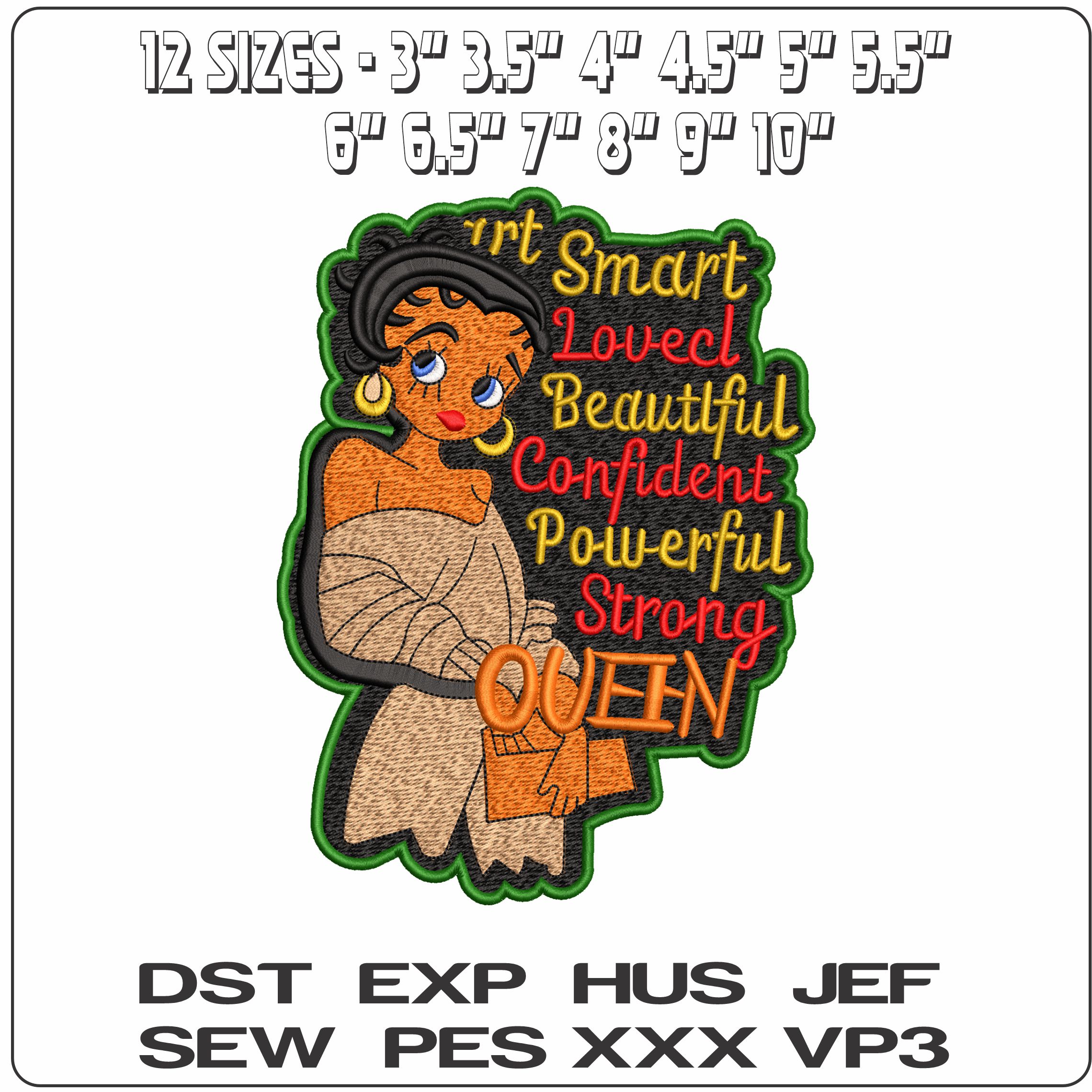 Betty Boo Smart   - Elegant embroidery design file - instant download — view 2