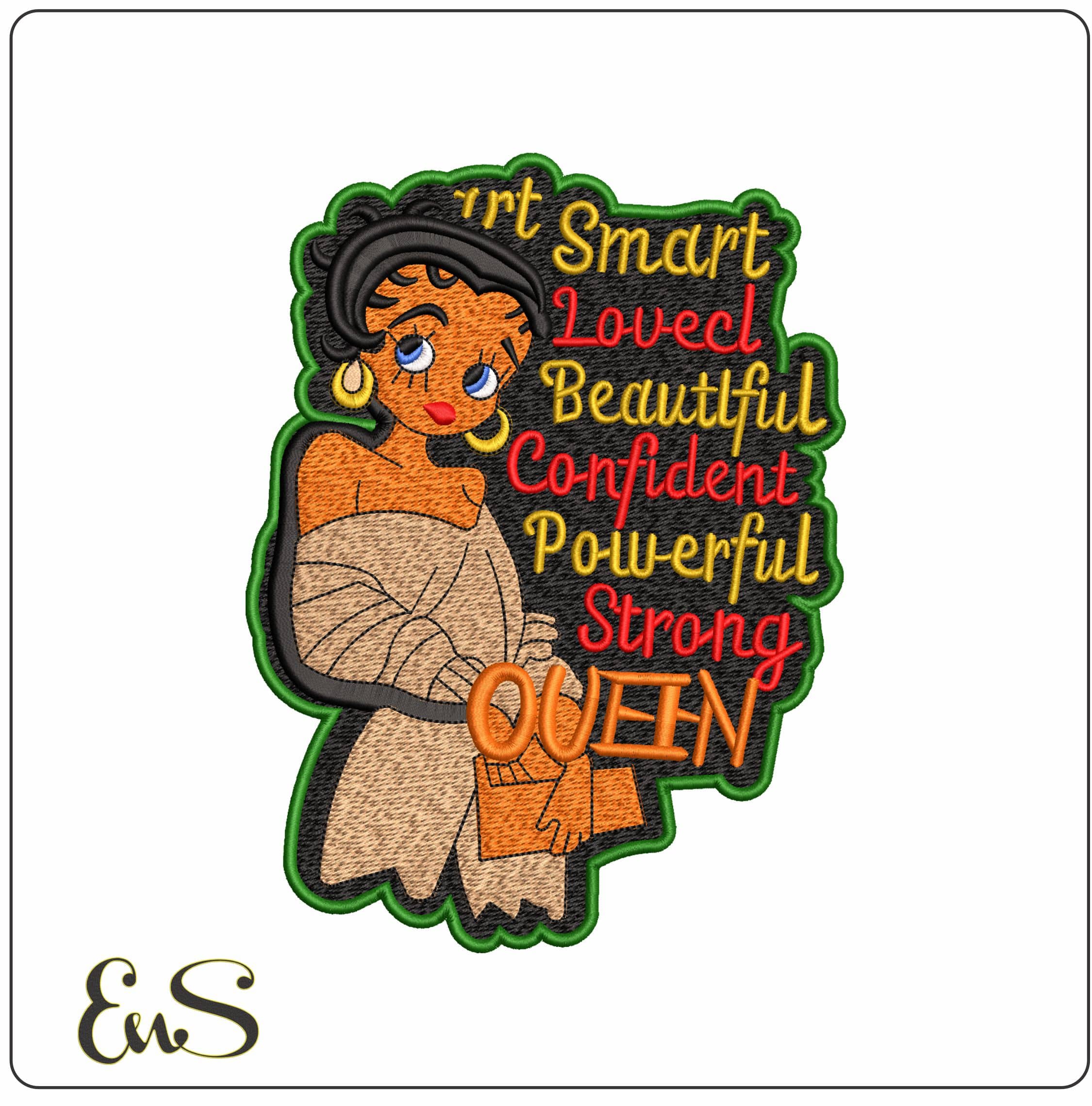 Betty Boo Smart   - Elegant embroidery design file - instant download