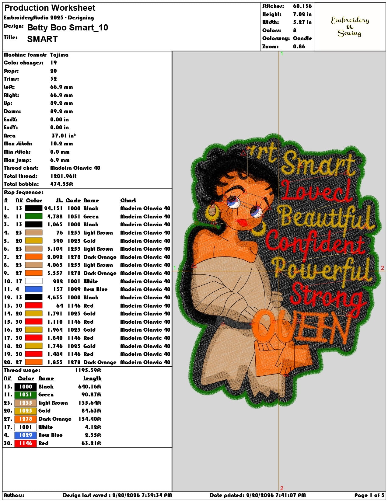 Betty Boo Smart   - Elegant embroidery design file - instant download — view 3