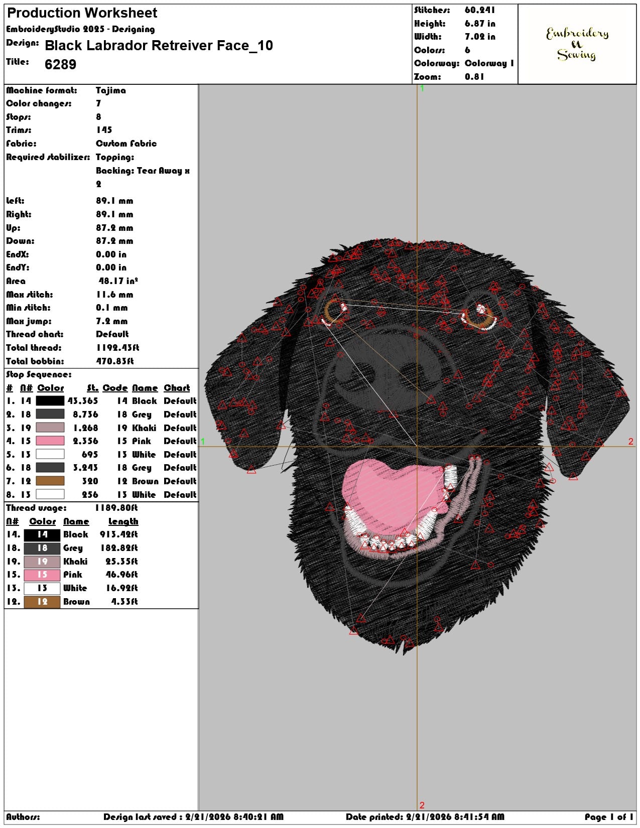 Black Labrador Retreiver Face   - Elegant embroidery design file - instant download — view 3