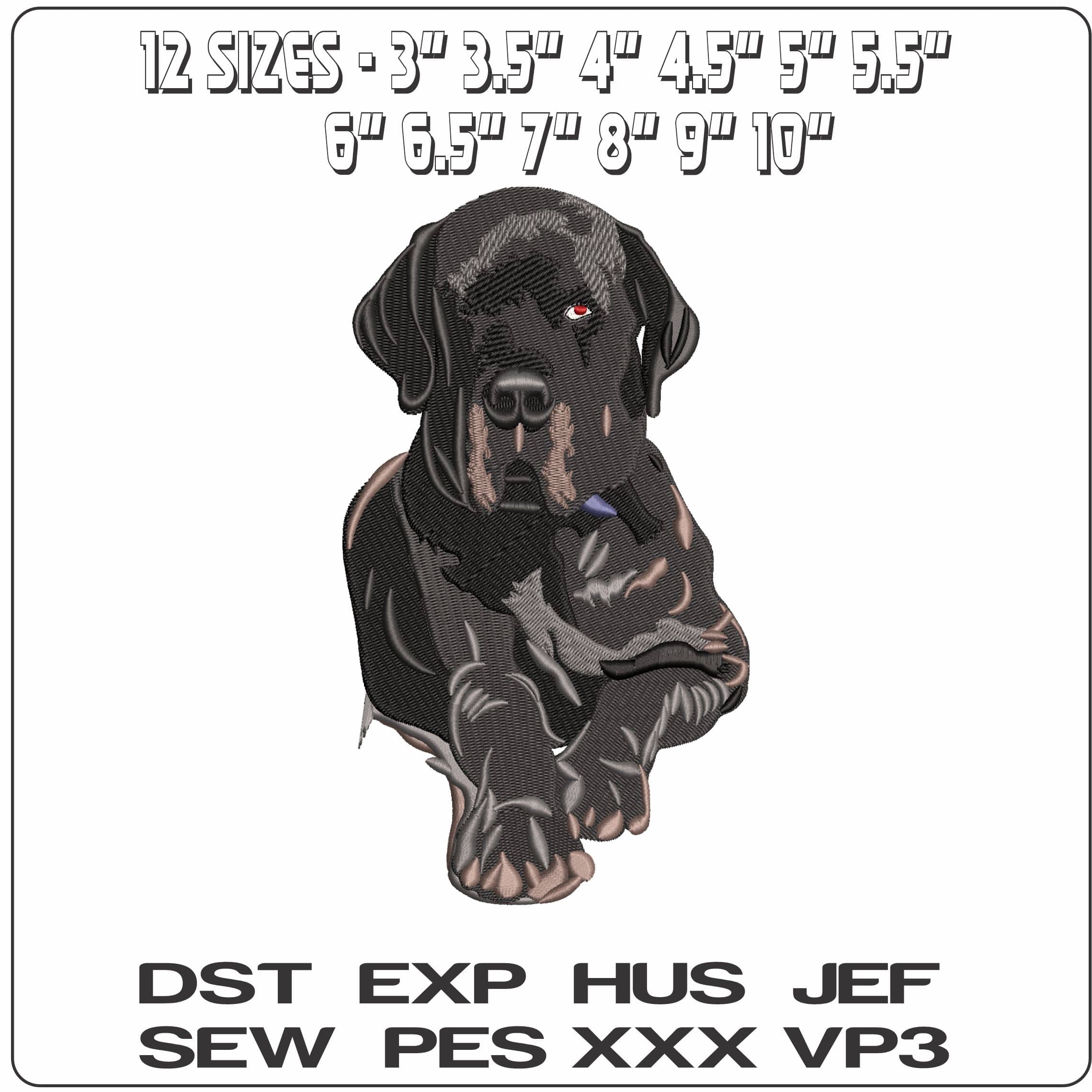 Black Labrador Retreiver Laying   - Elegant embroidery design file - instant download — view 2