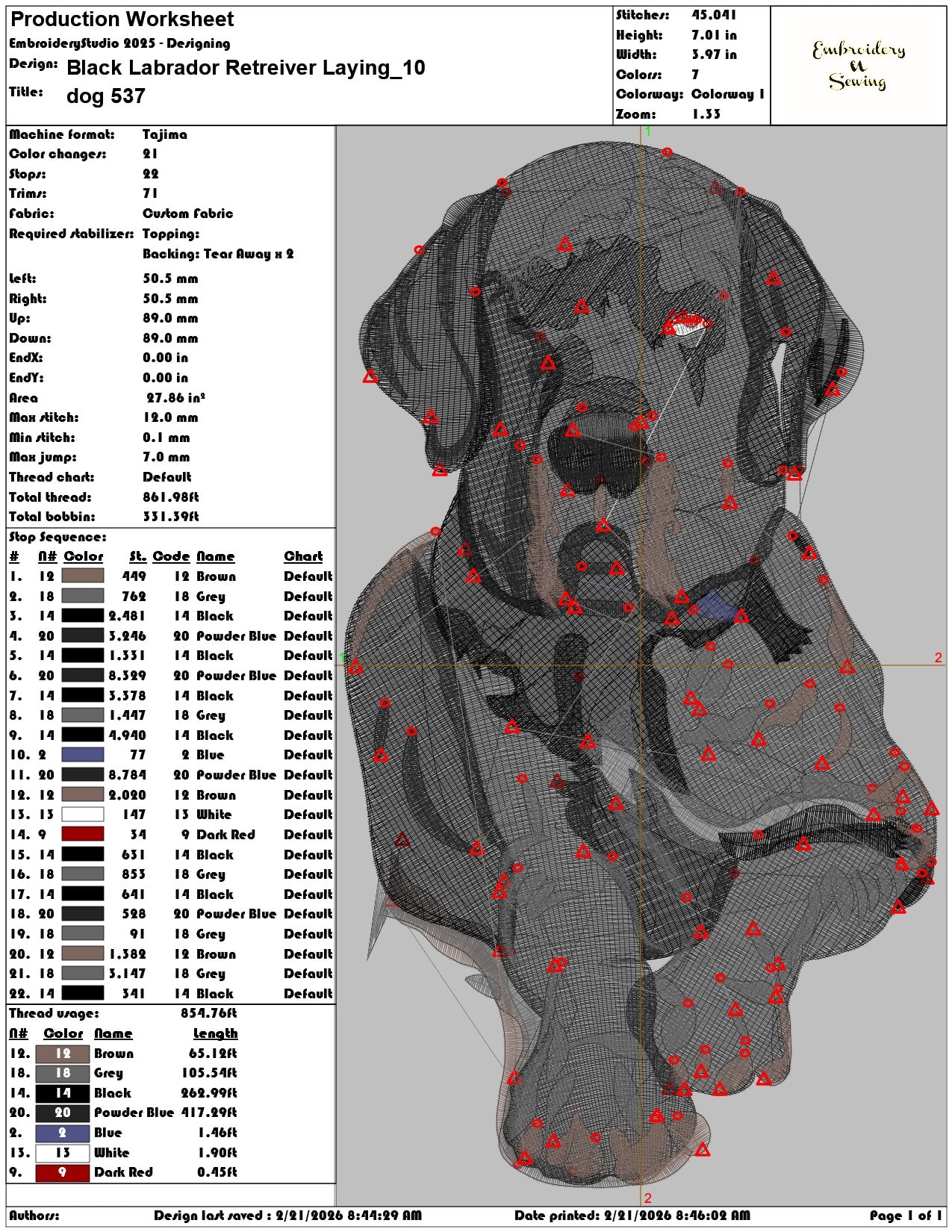 Black Labrador Retreiver Laying   - Elegant embroidery design file - instant download — view 3